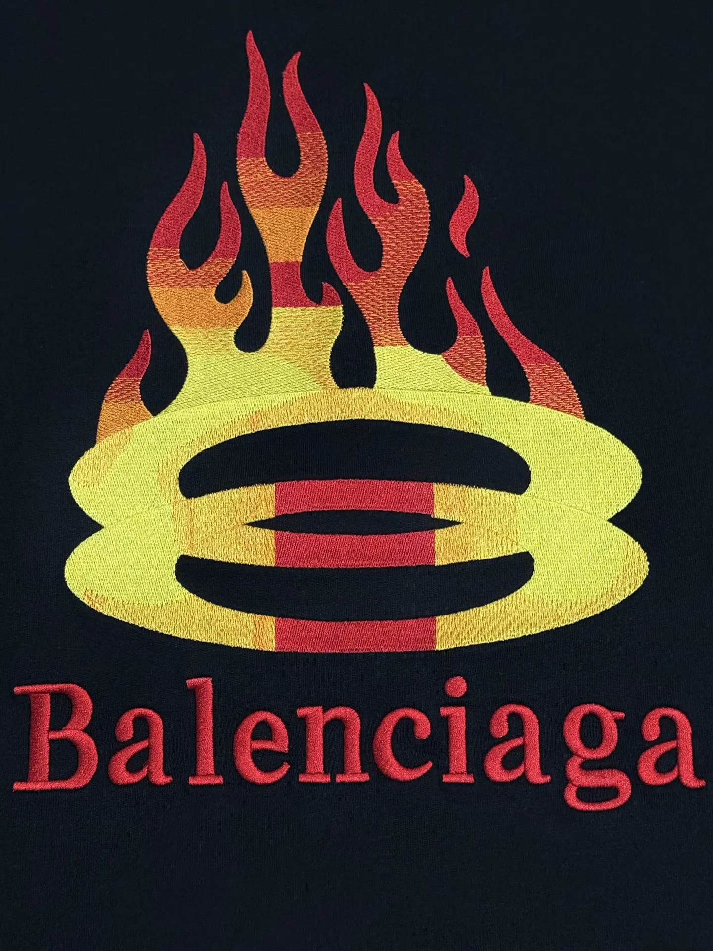 Flame Logo Embroidered Cotton T-Shirt D13513337 — view 7