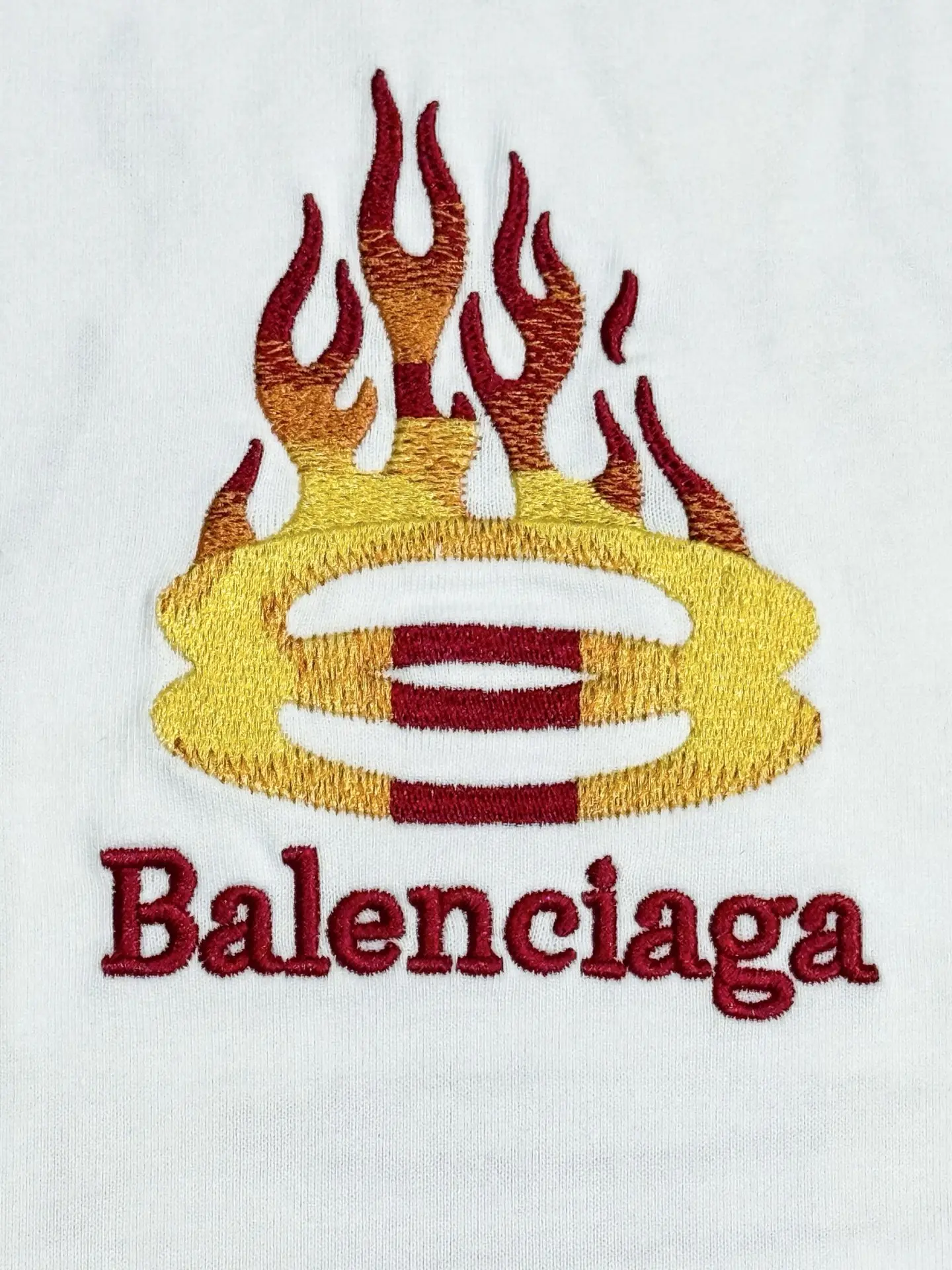 Flame Logo Embroidered Cotton T-Shirt D13513336 — view 4