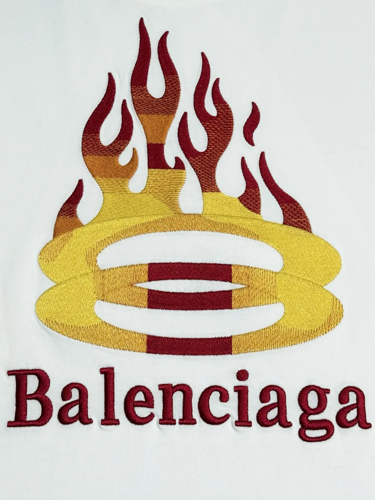 Flame Logo Embroidered Cotton T-Shirt D13513336 — view 7