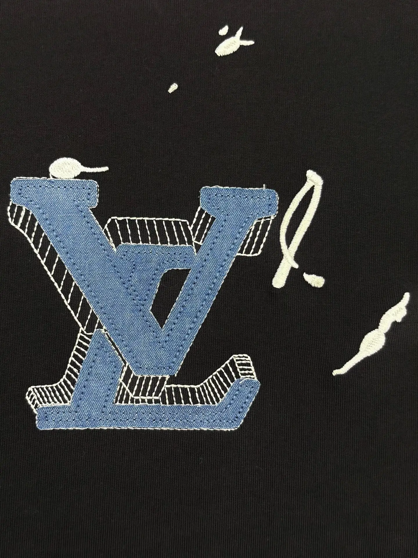 Embroidered Denim Patch Logo T-Shirt D14013387 — view 5