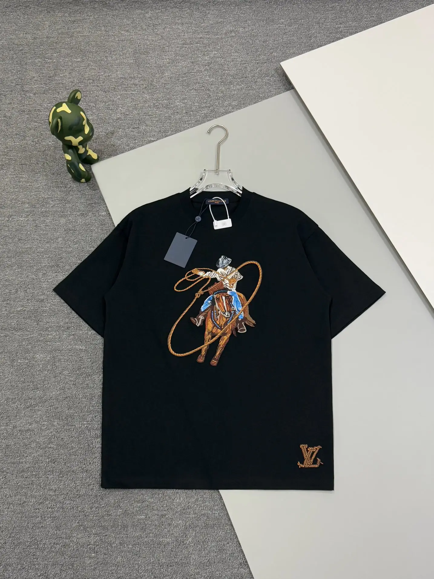 Embroidered Cowboy Lasso Cotton T-Shirt D14513399