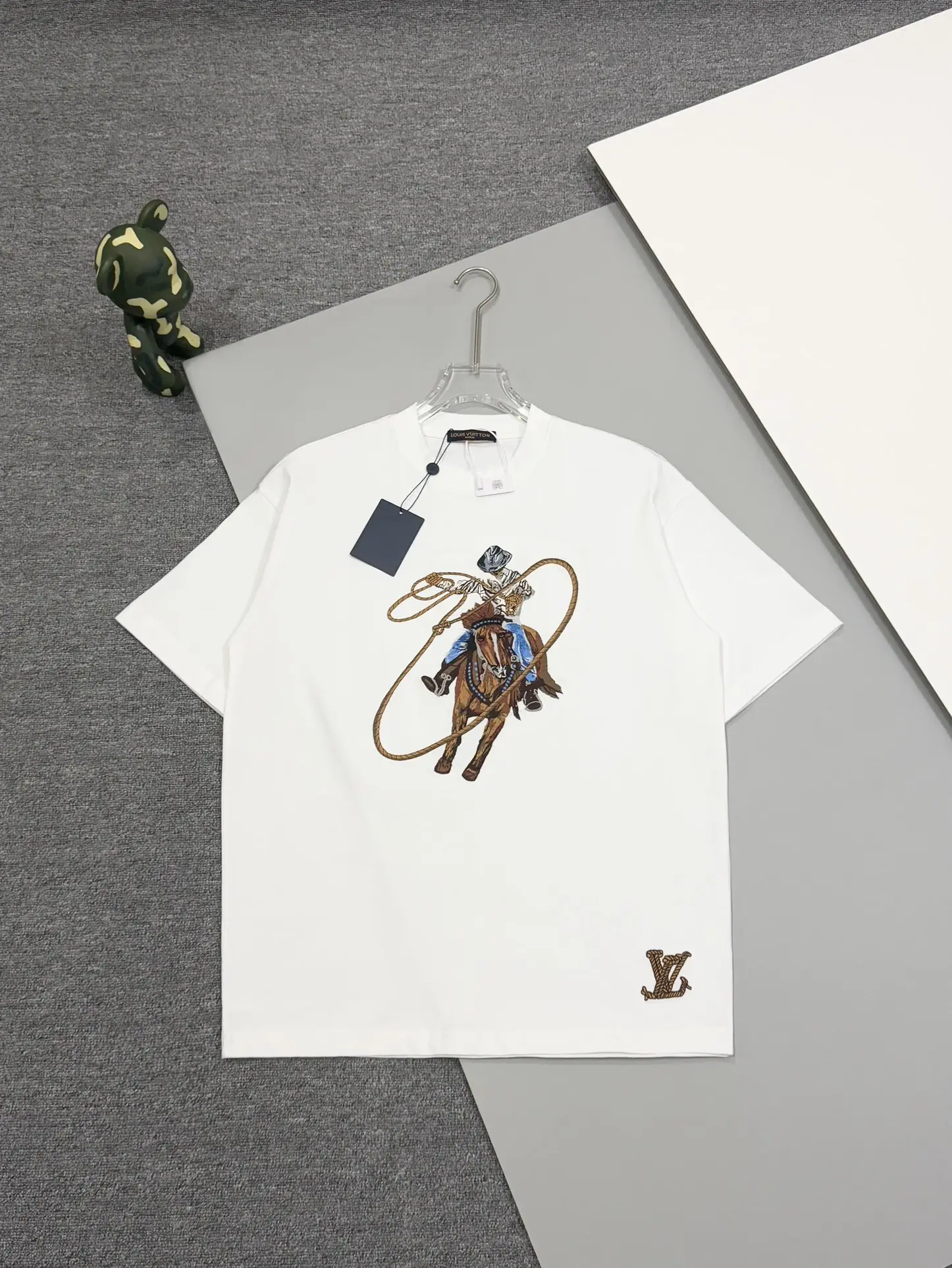 Embroidered Cowboy Lasso Cotton T-Shirt D14513398