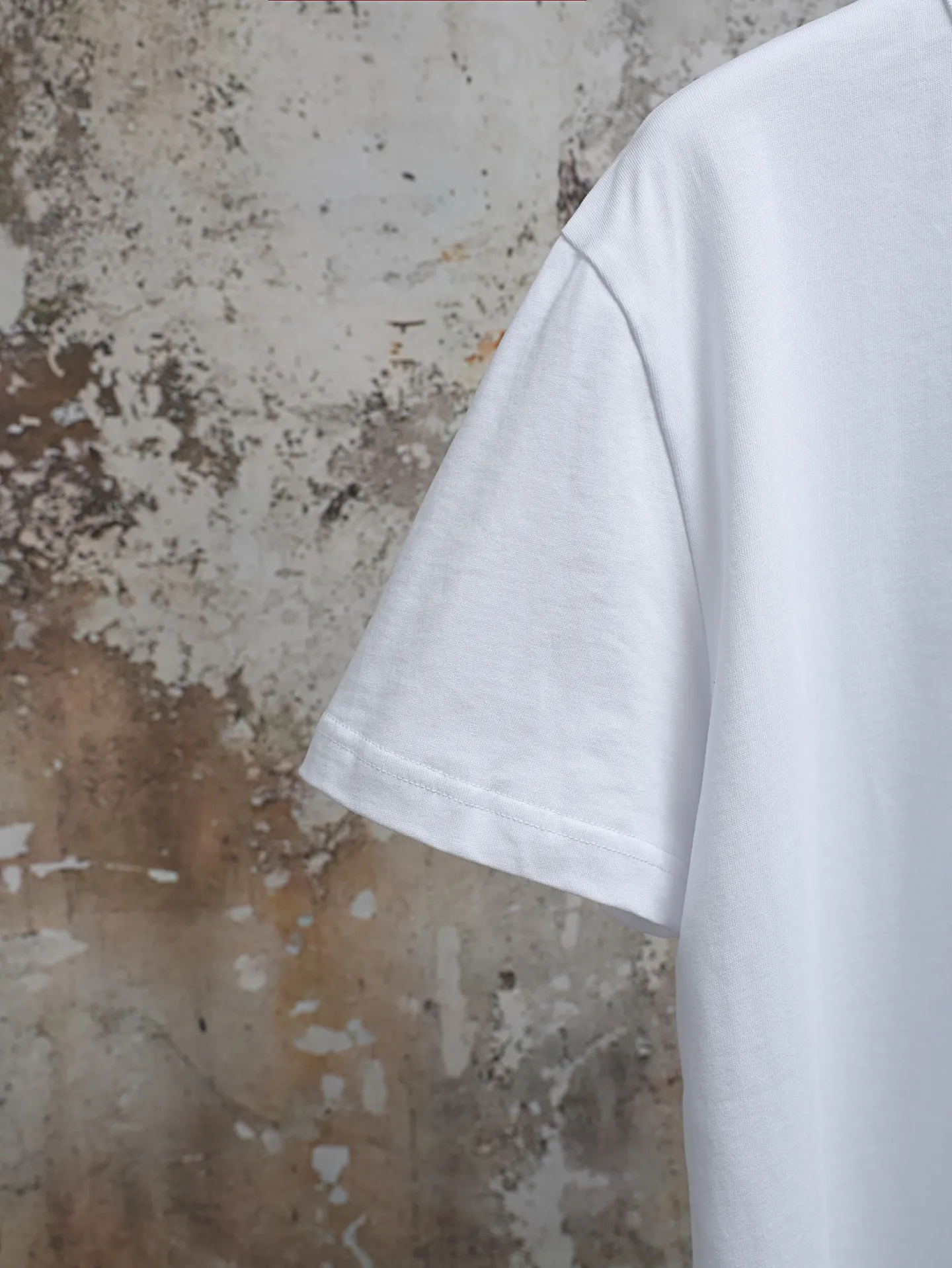 Leather Patch Cotton Crew-Neck T-Shirt D16020626 — view 7