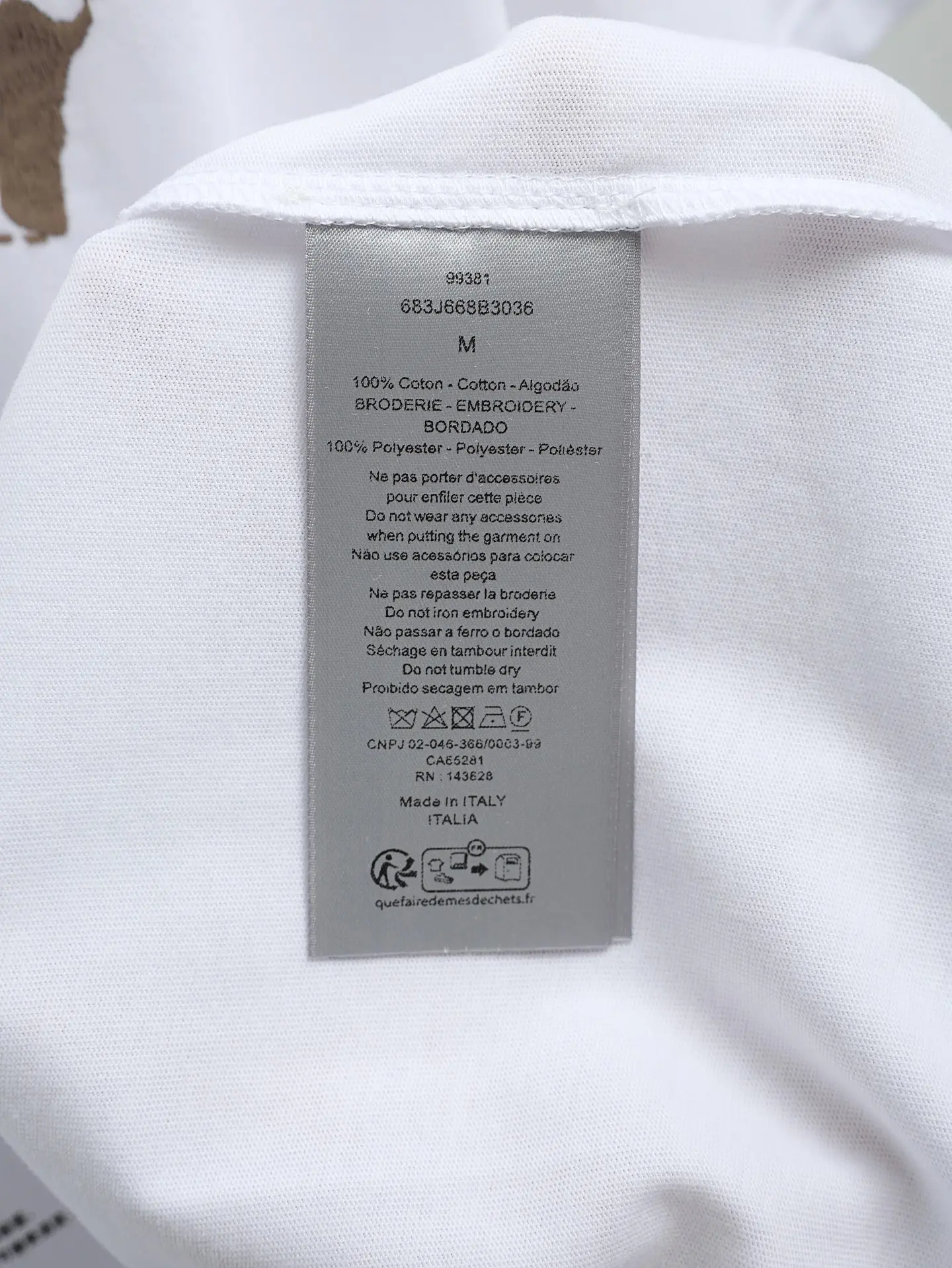 Embroidered Logo Cotton Jersey T-Shirt D16520646 — view 10