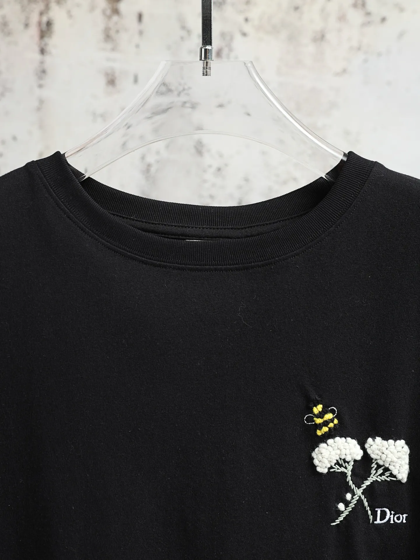 Embroidered Bee and Floral Cotton T-Shirt D17020617 — view 4