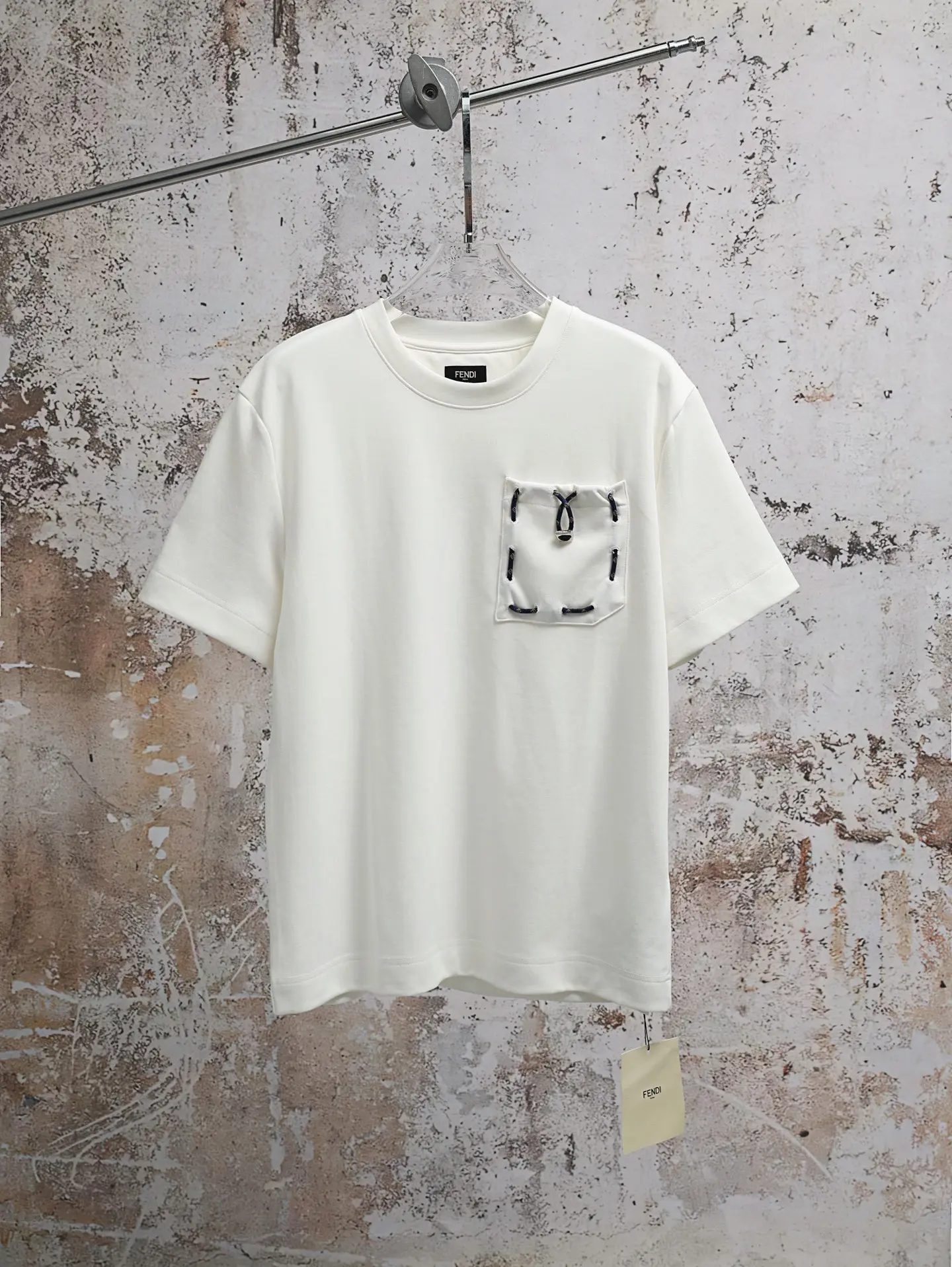 Drawstring Pocket Cotton-Jersey T-Shirt D17520633