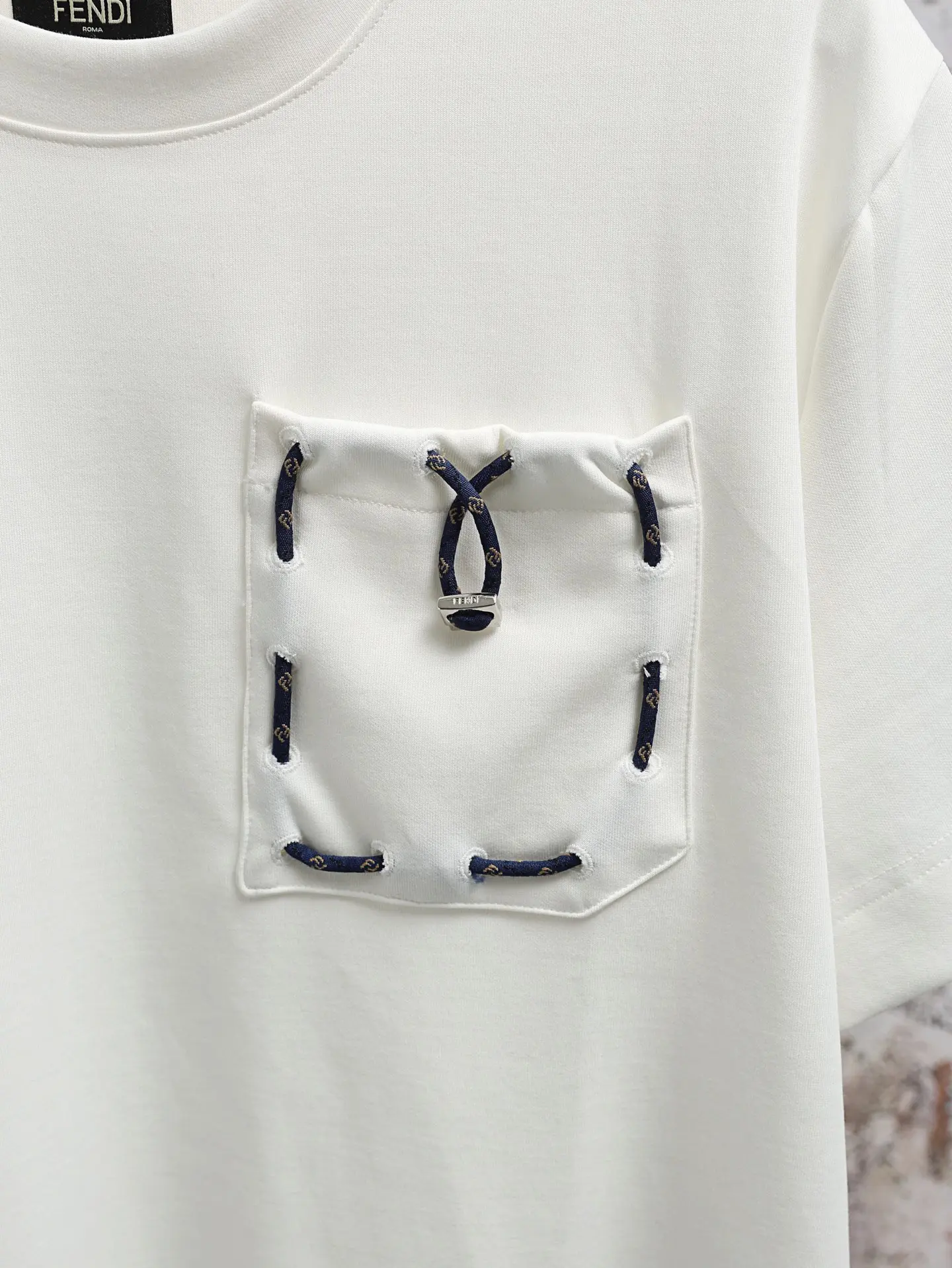 Drawstring Pocket Cotton-Jersey T-Shirt D17520633 — view 3