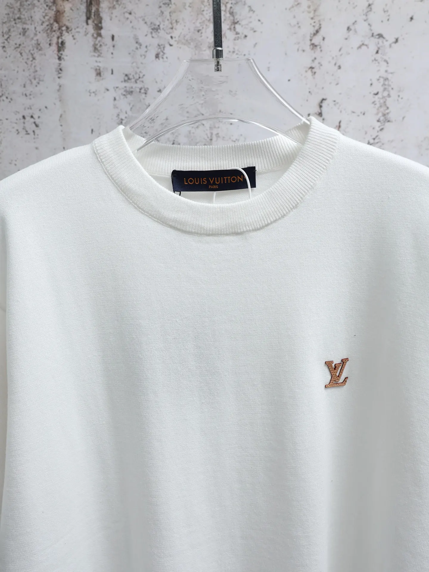 Leather Patch Cotton Knit T-Shirt D19020636 — view 4