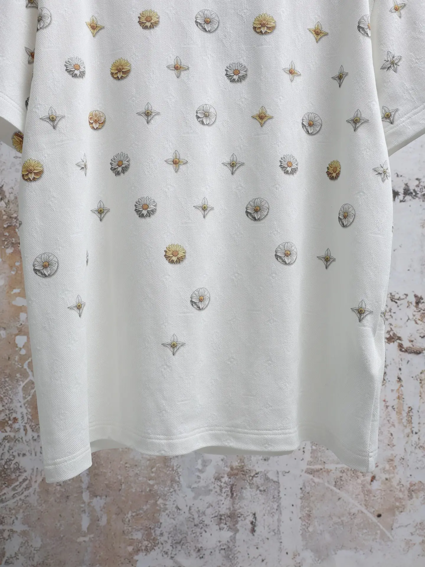 Blooming Monogram Flowers Jacquard T-Shirt D19020639 — view 6