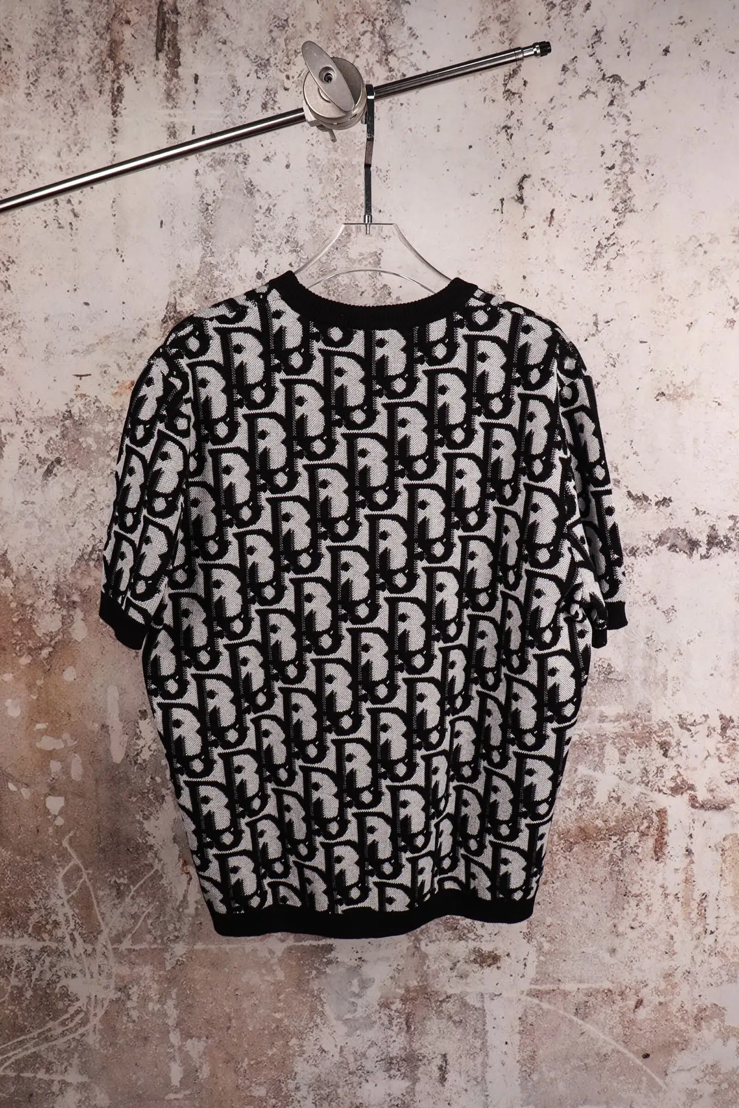 Oblique Print Cotton-Blend Knit T-Shirt D21520580 — view 2