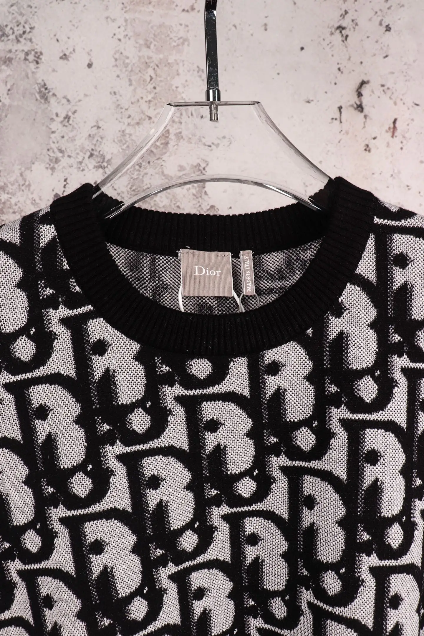 Oblique Print Cotton-Blend Knit T-Shirt D21520580 — view 3