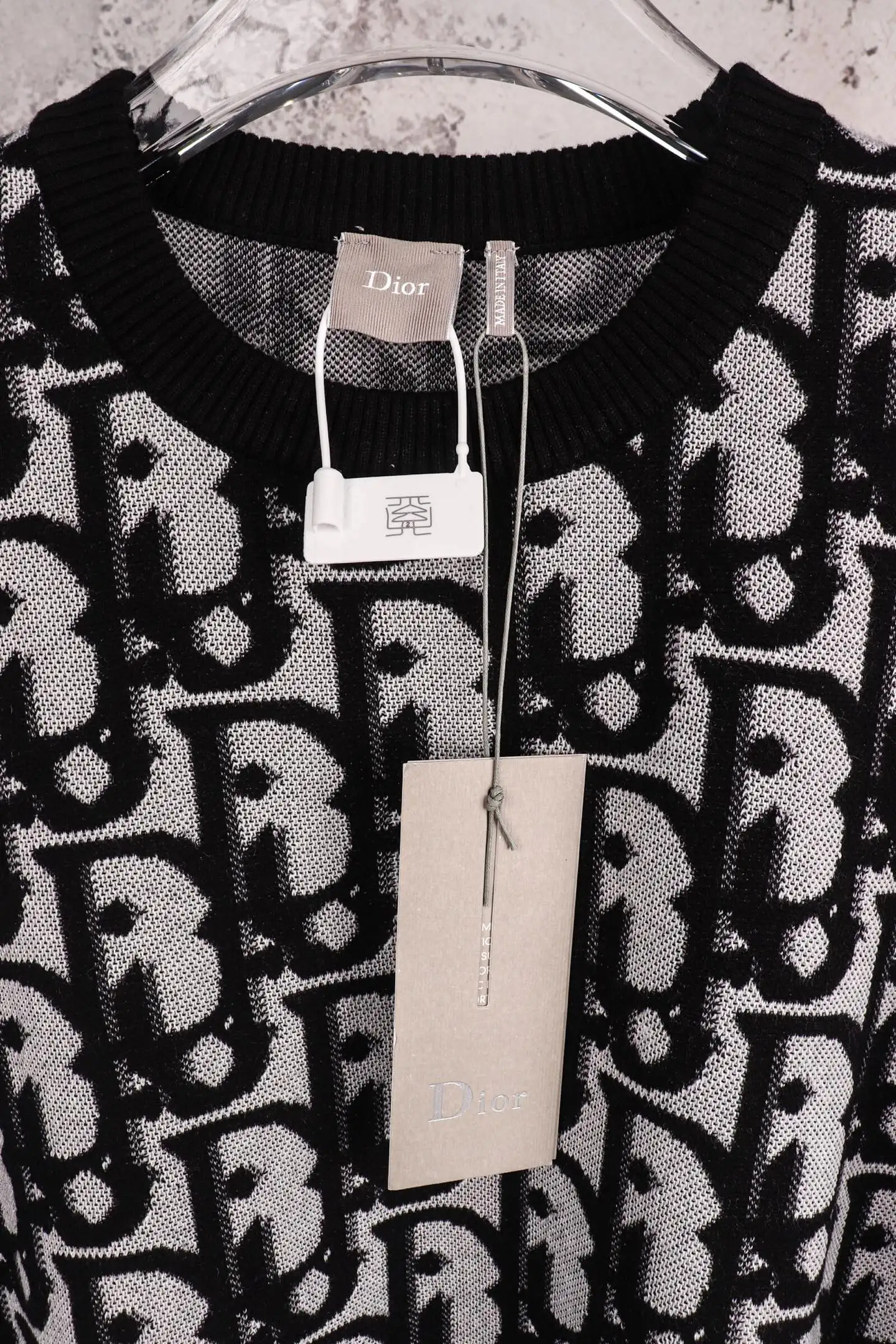 Oblique Print Cotton-Blend Knit T-Shirt D21520580 — view 4