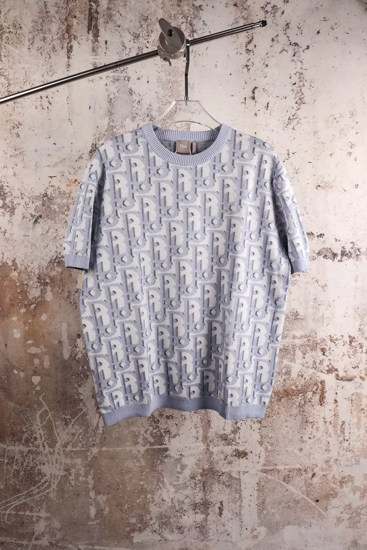 Oblique Cotton-Blend Knit T-Shirt D21520581