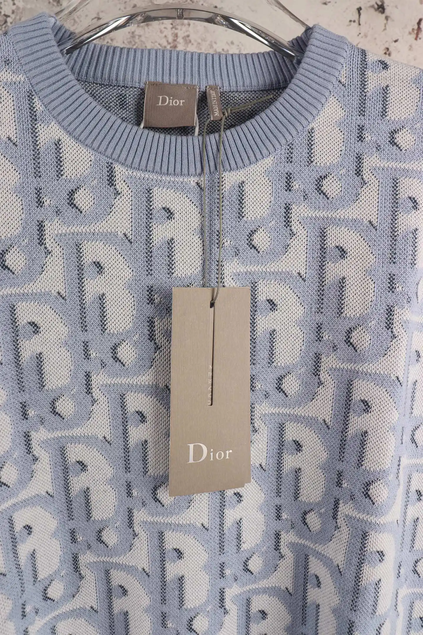 Oblique Cotton-Blend Knit T-Shirt D21520581 — view 3