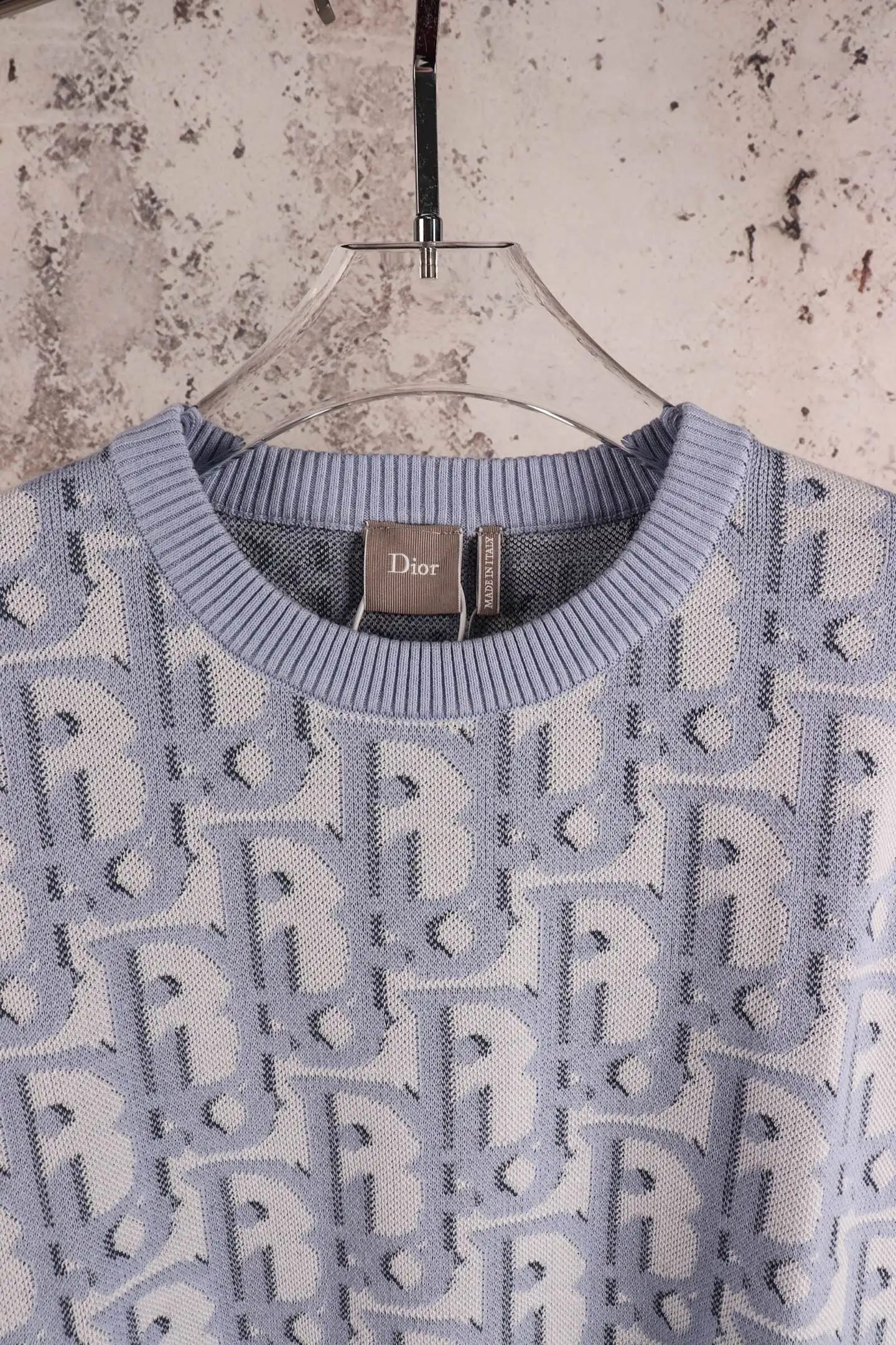 Oblique Cotton-Blend Knit T-Shirt D21520581 — view 4