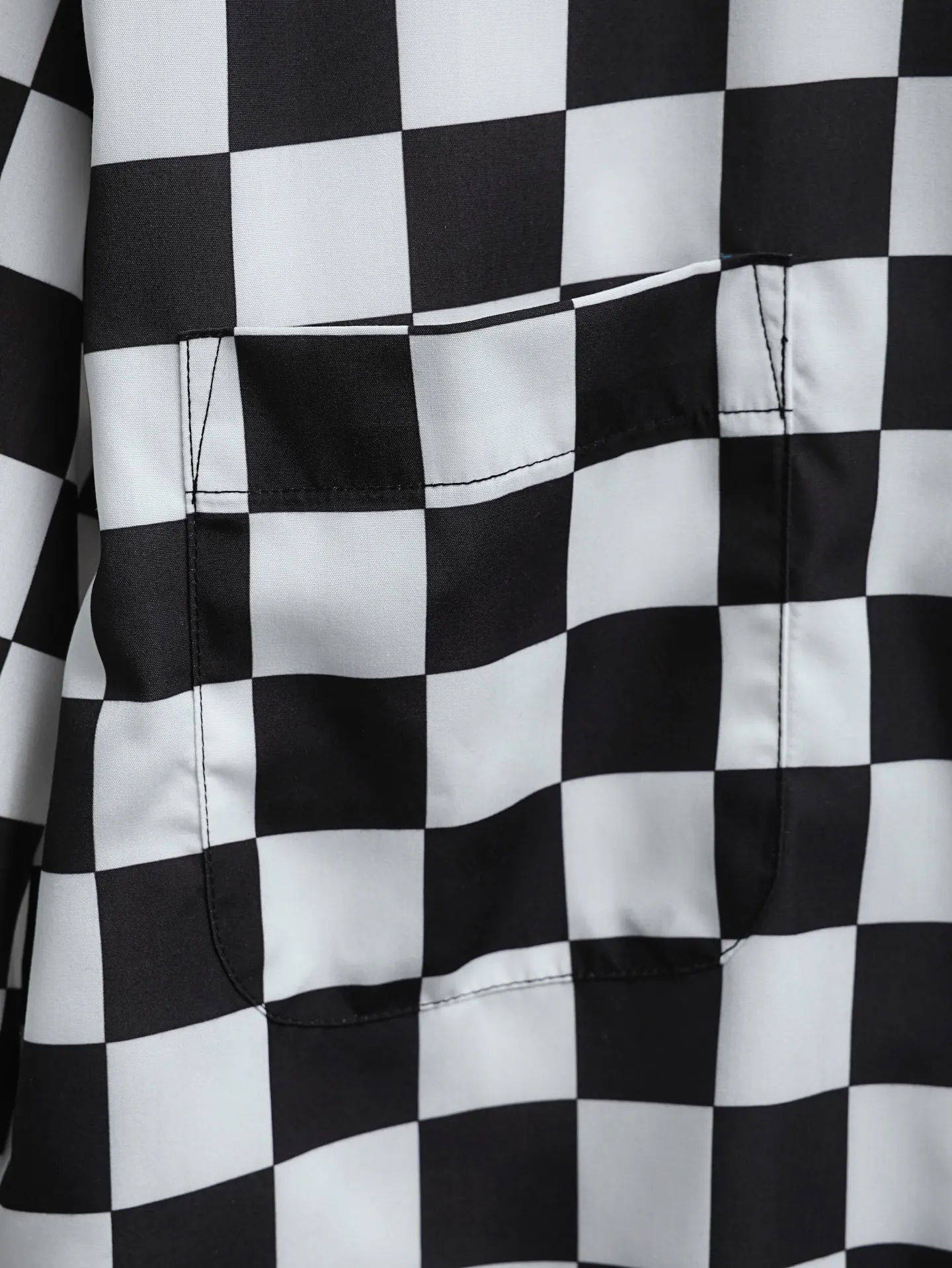 Damier Print Silk-Cotton Short-Sleeve Shirt D21520586 — view 5