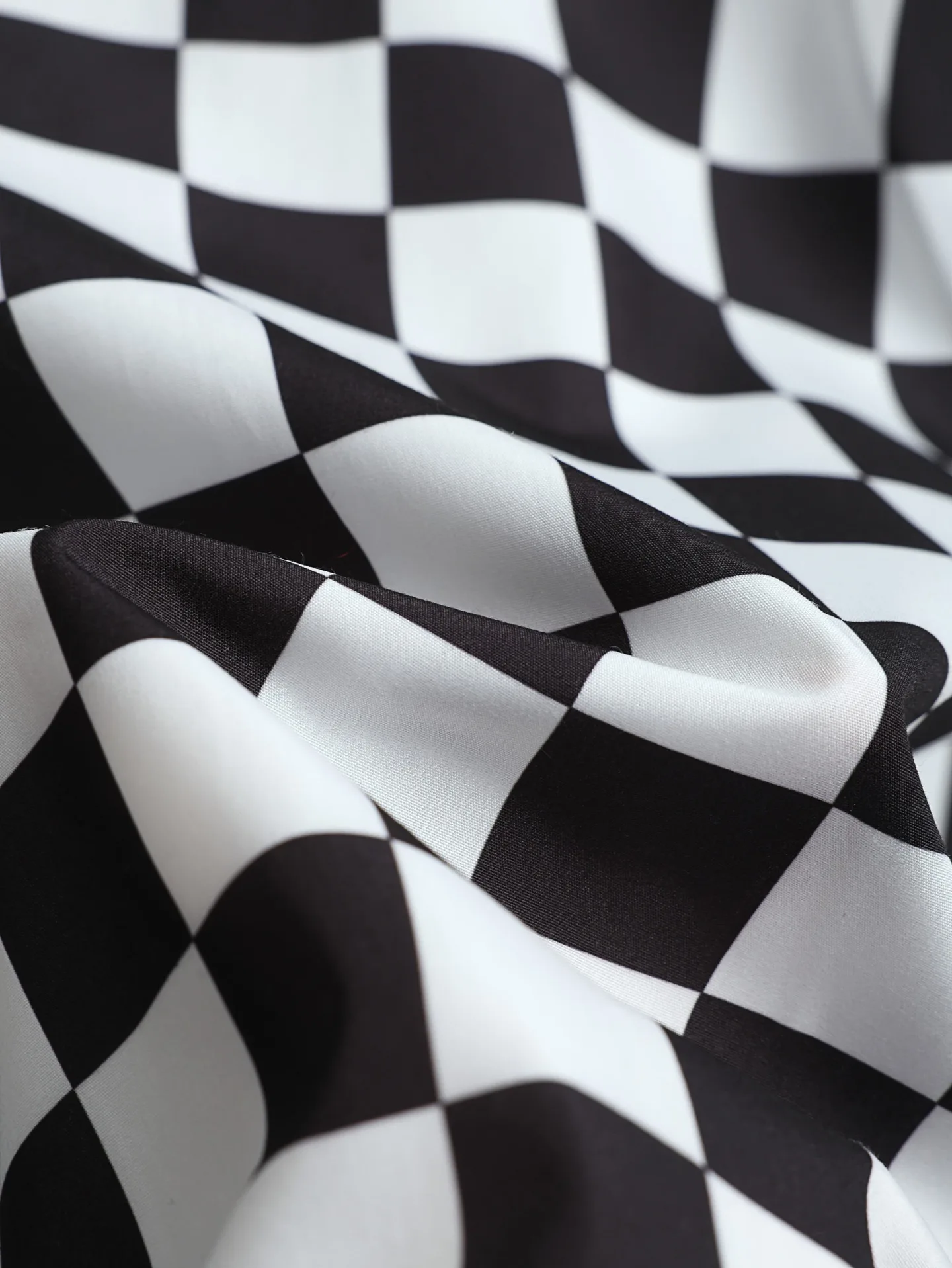 Damier Print Silk-Cotton Short-Sleeve Shirt D21520586 — view 8