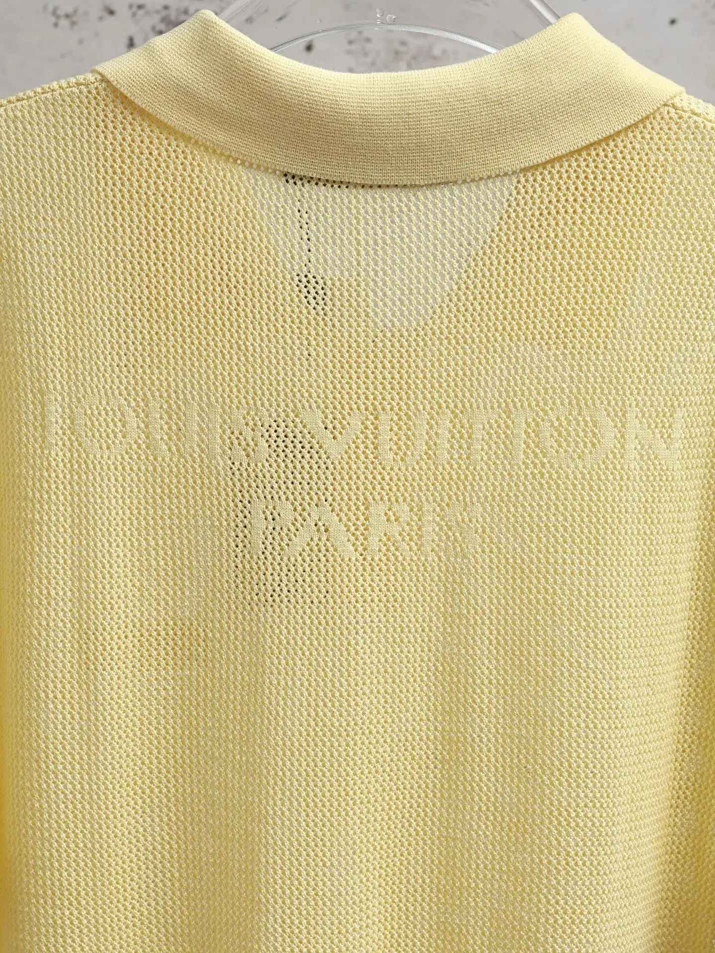 Logo-Patch Mesh Knit Cotton Polo Shirt D21520604 — view 4