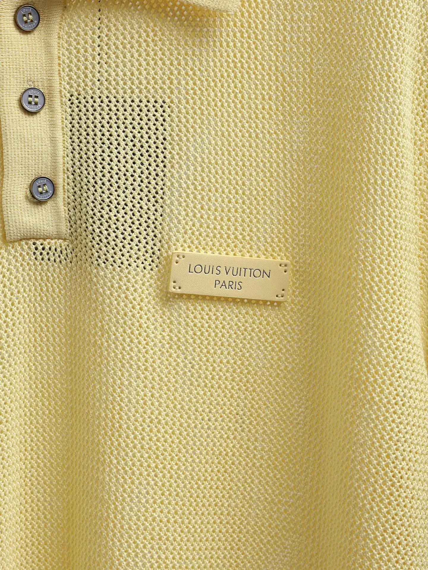 Logo-Patch Mesh Knit Cotton Polo Shirt D21520604 — view 5