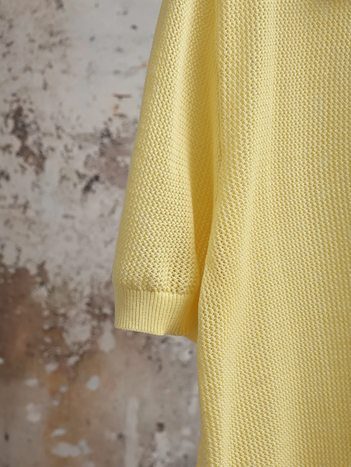 Logo-Patch Mesh Knit Cotton Polo Shirt D21520604 — view 7