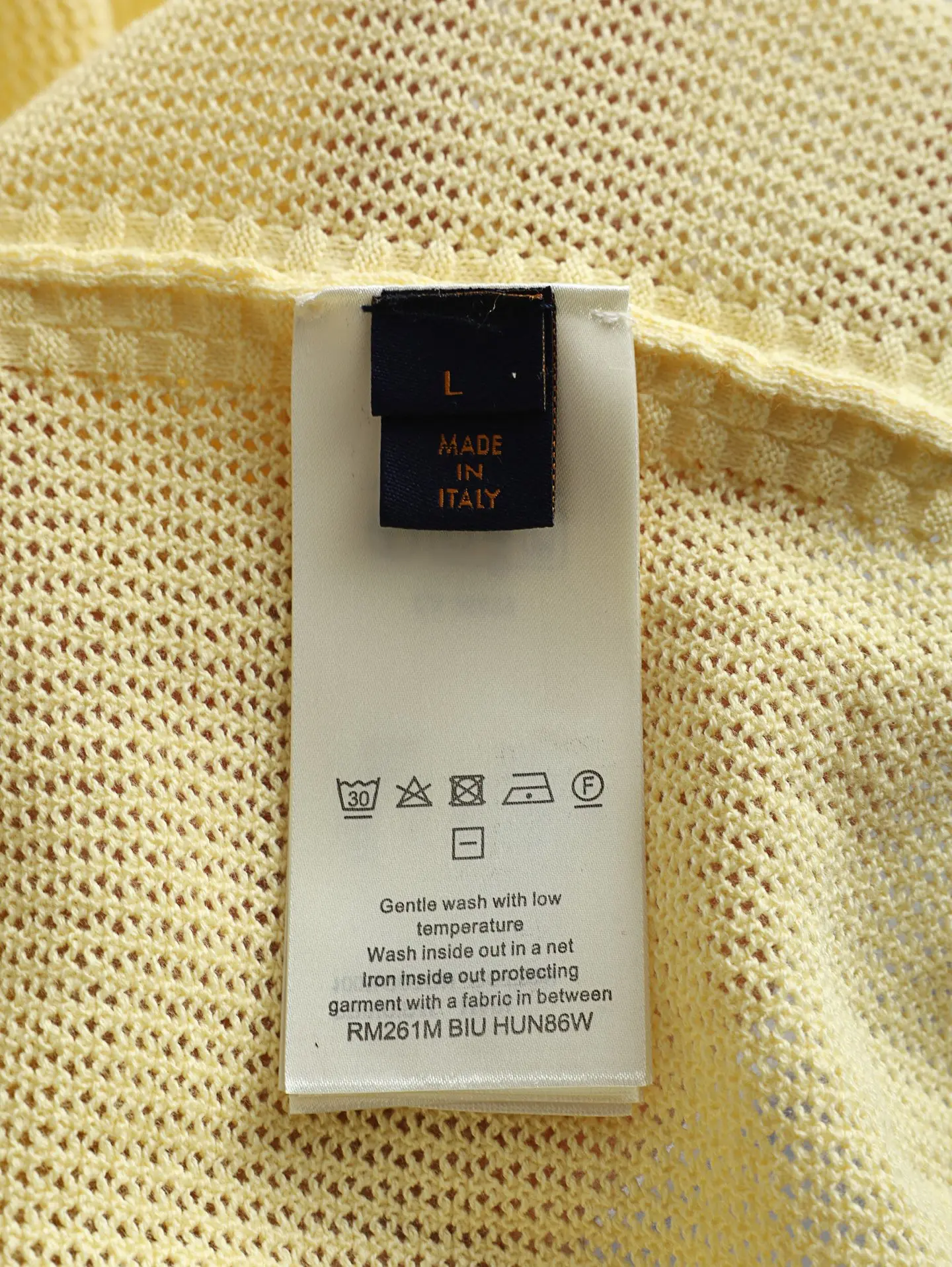 Logo-Patch Mesh Knit Cotton Polo Shirt D21520604 — view 10