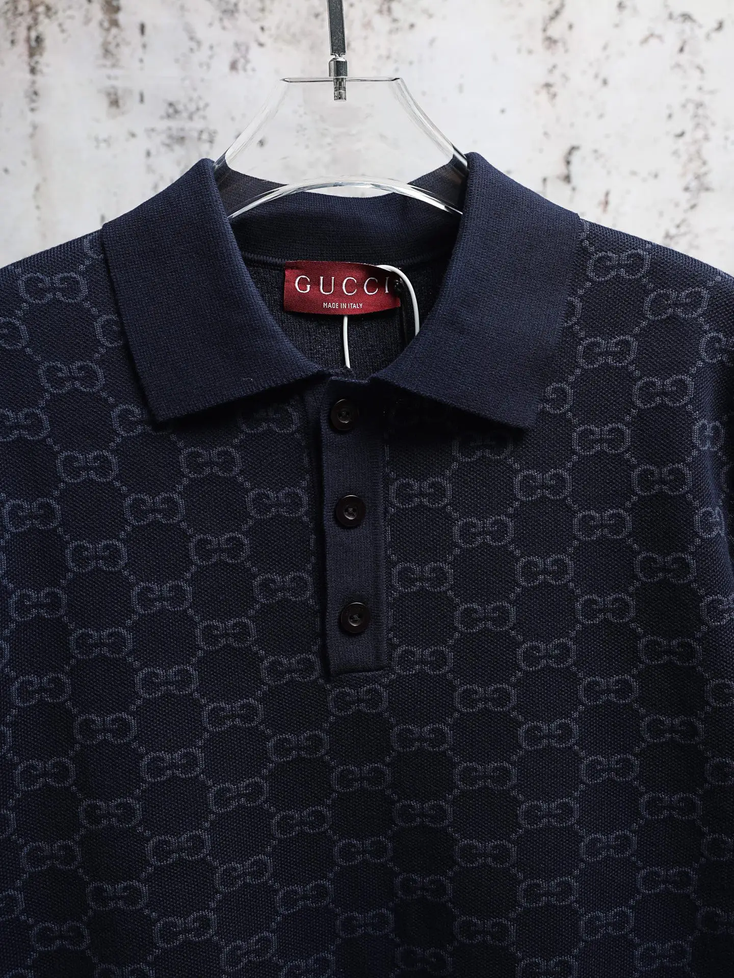 GG Monogram Cotton and Silk-Blend Polo Shirt D22520623 — view 3