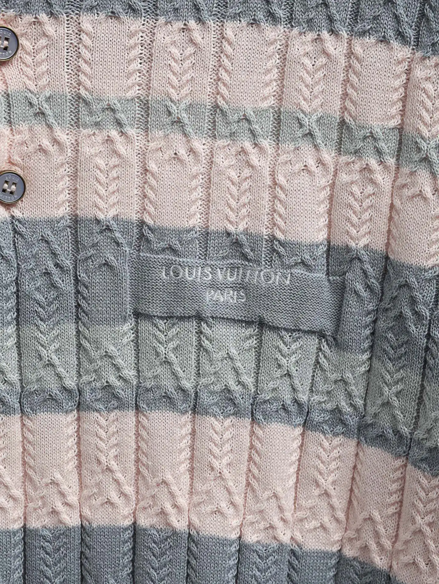Striped Cable-Knit Cotton Polo Shirt D23020603 — view 7
