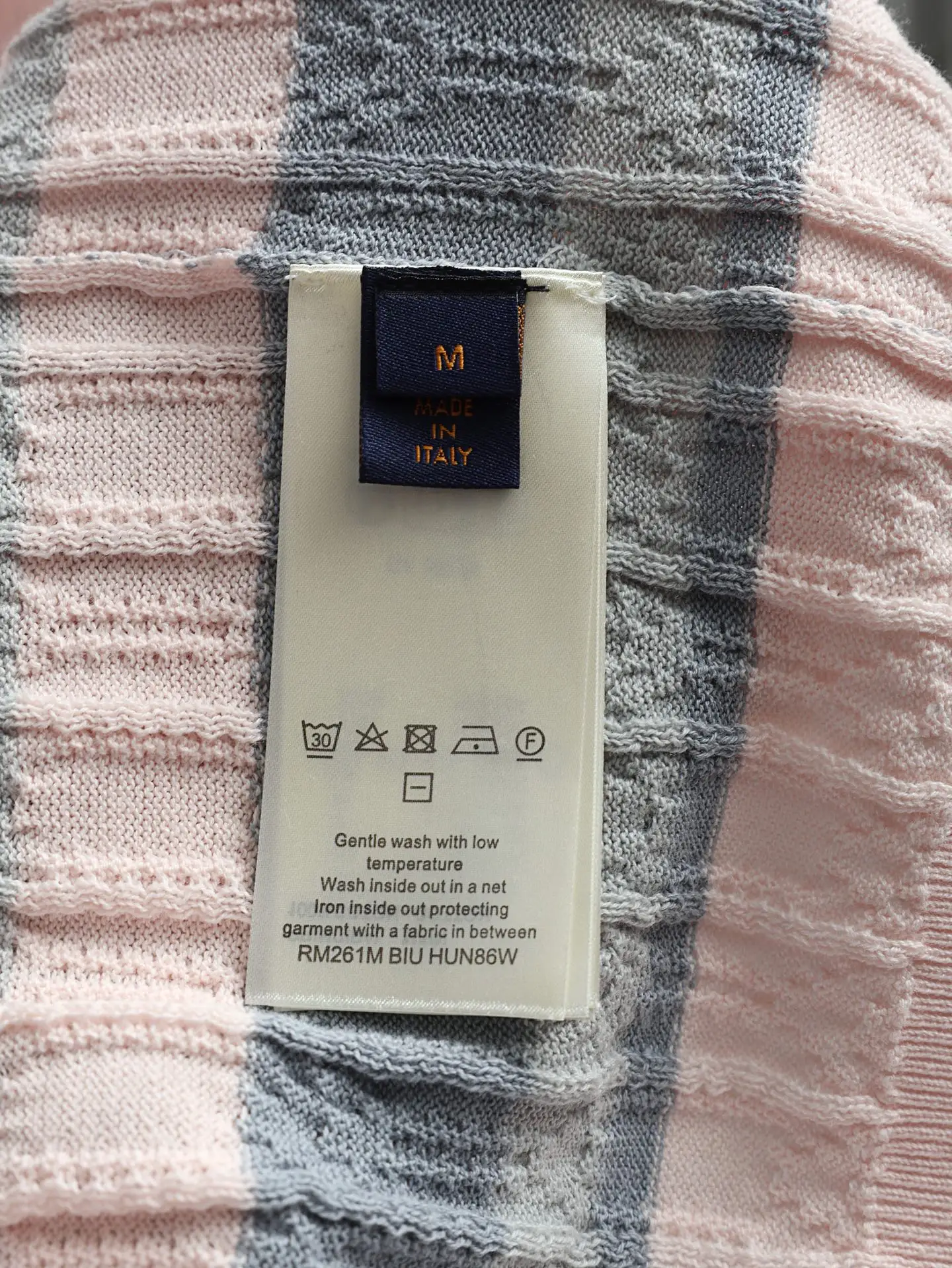Striped Cable-Knit Cotton Polo Shirt D23020603 — view 10