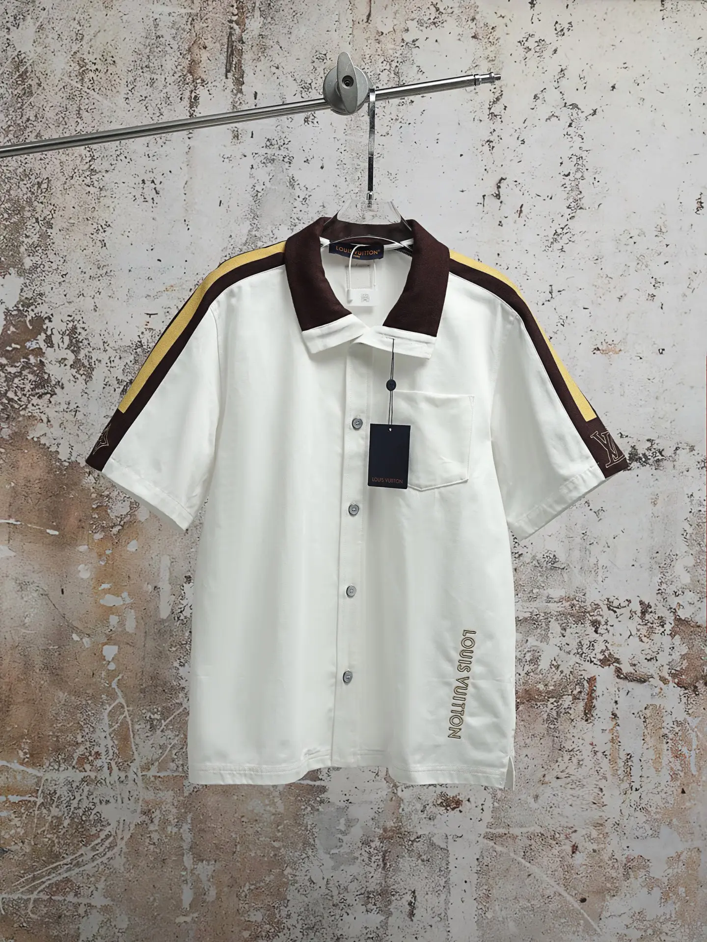 Embroidered Piqué Cotton Short-Sleeve Shirt D23020624