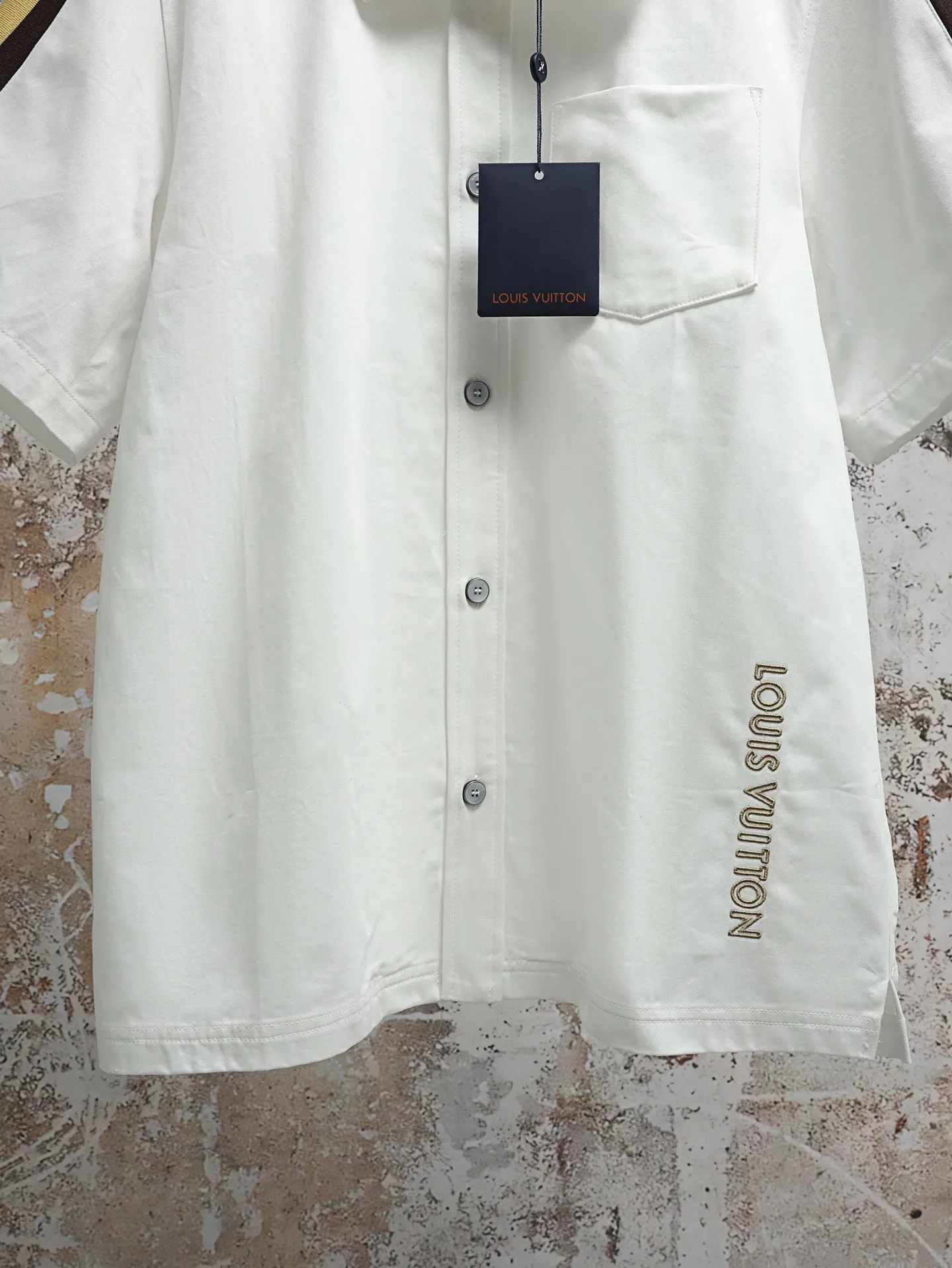 Embroidered Piqué Cotton Short-Sleeve Shirt D23020624 — view 4