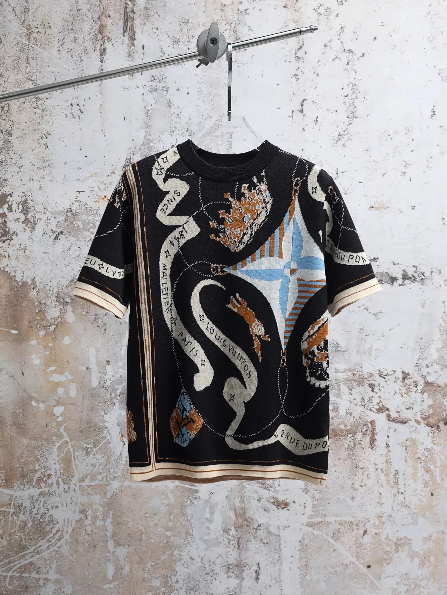 Monogram Jacquard Short-Sleeve Knit T-Shirt D25020643