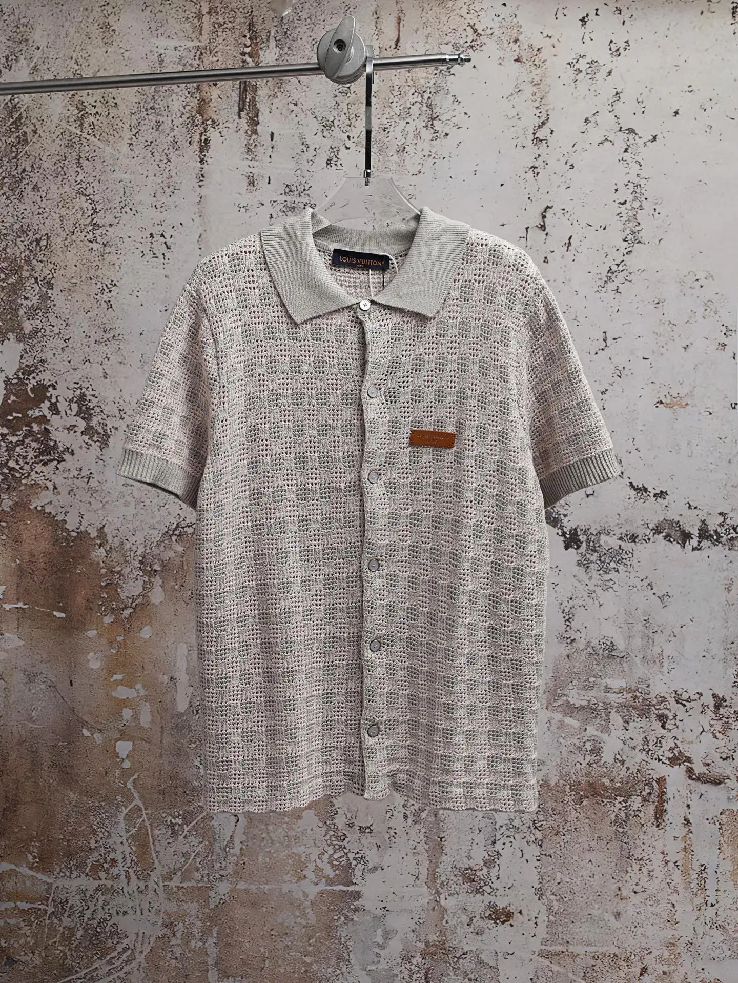 Monogram Open-Knit Cotton Polo Shirt D25020597