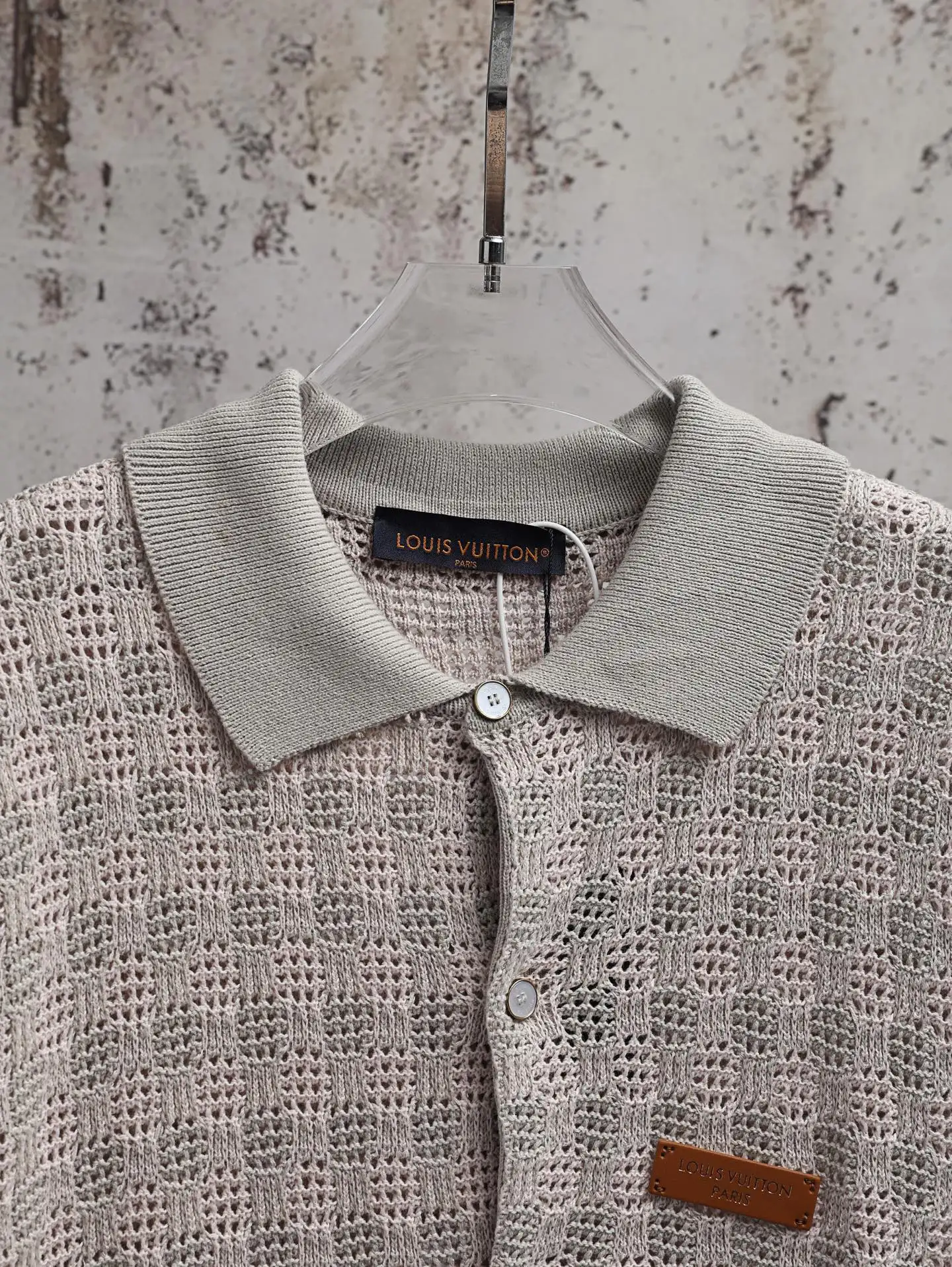 Monogram Open-Knit Cotton Polo Shirt D25020597 — view 3