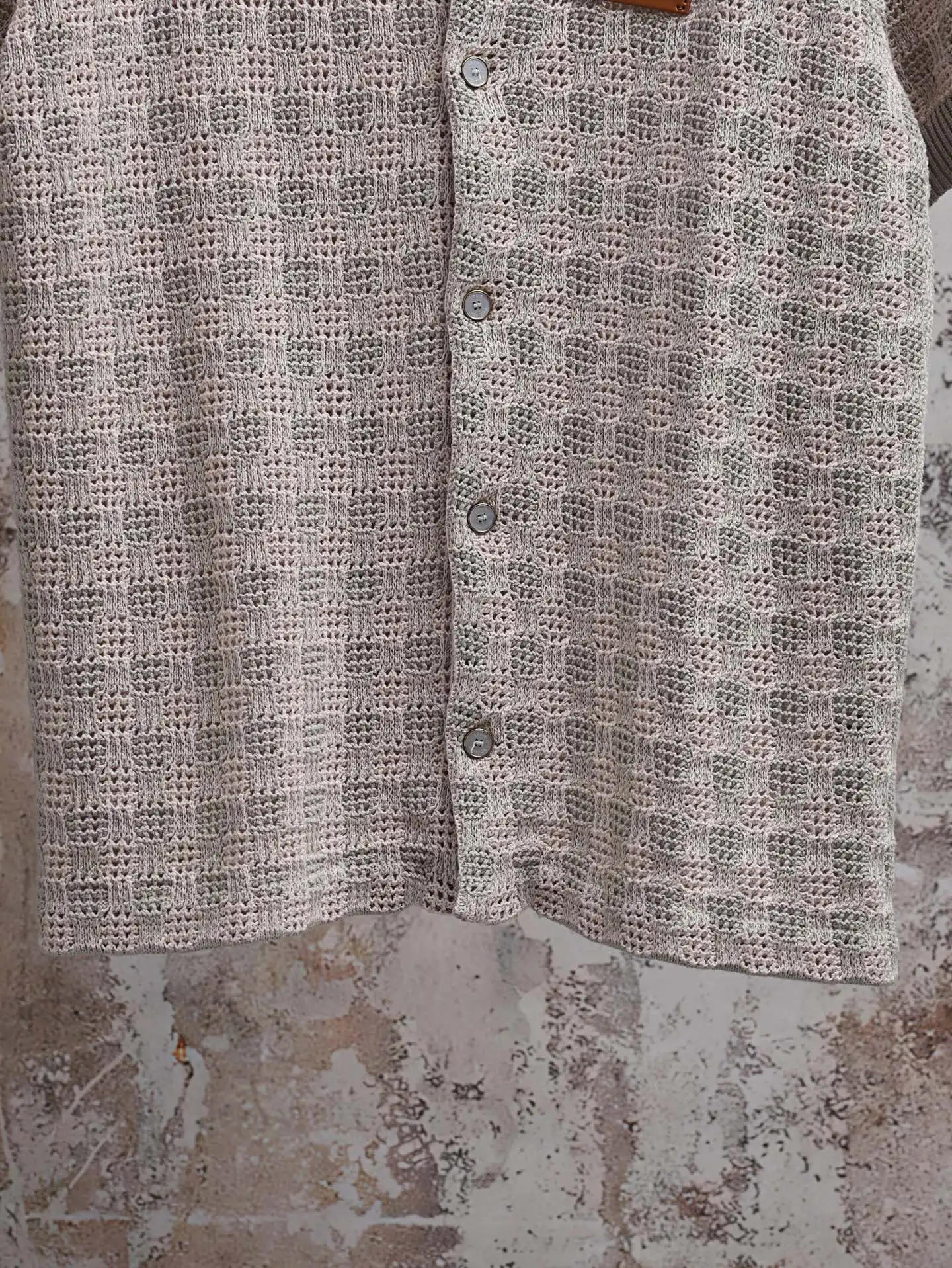 Monogram Open-Knit Cotton Polo Shirt D25020597 — view 6