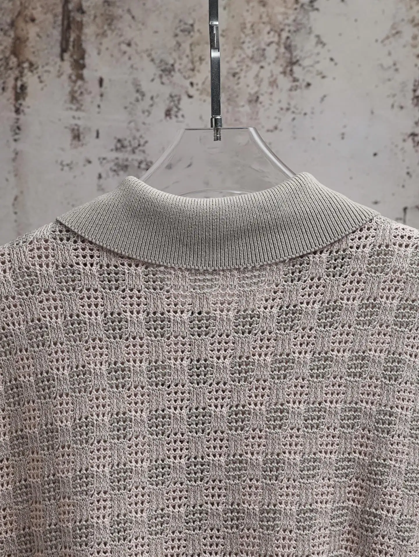Monogram Open-Knit Cotton Polo Shirt D25020597 — view 8