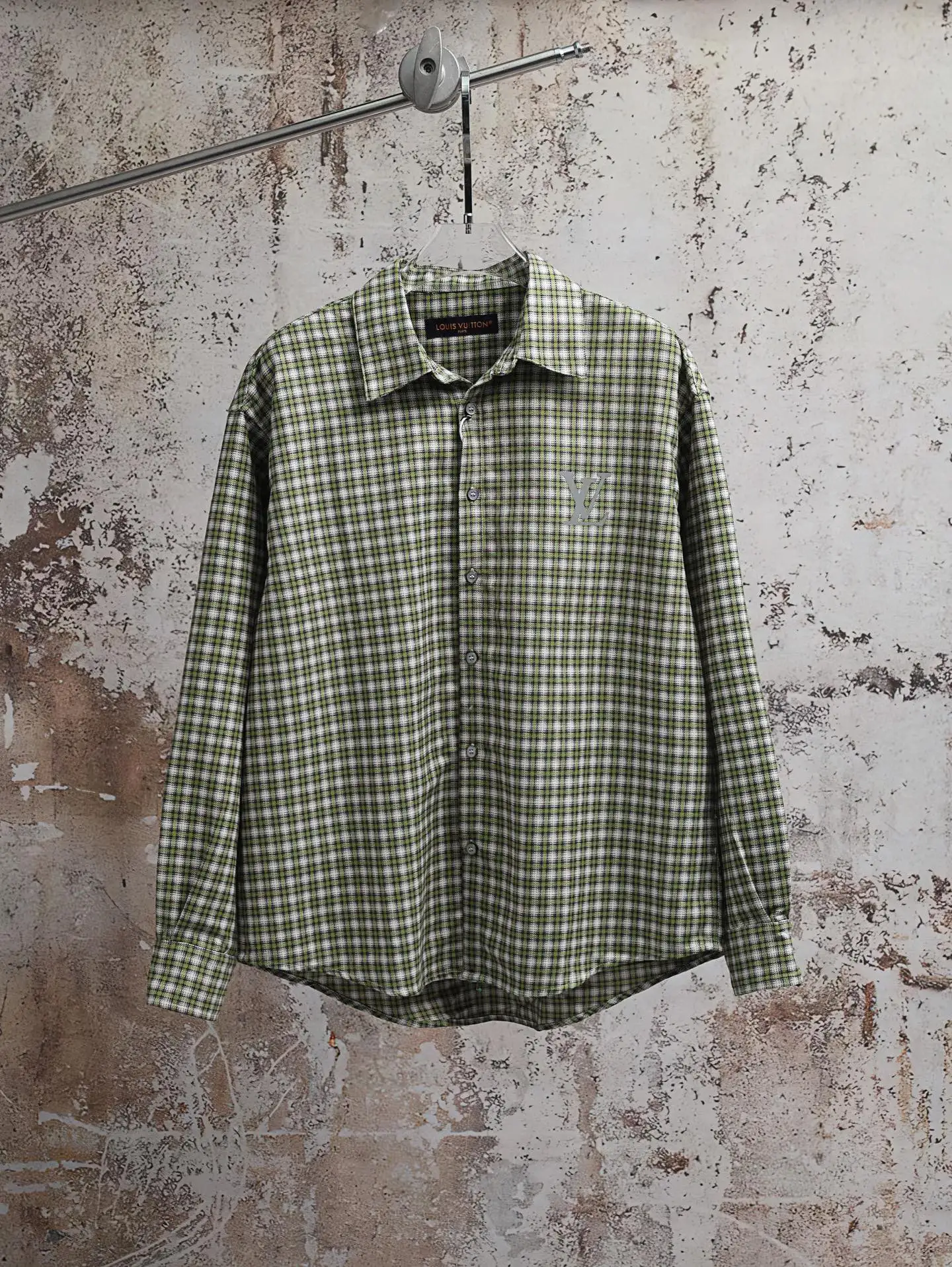 Monogram Reflective Plaid Long-Sleeve Shirt D26020595