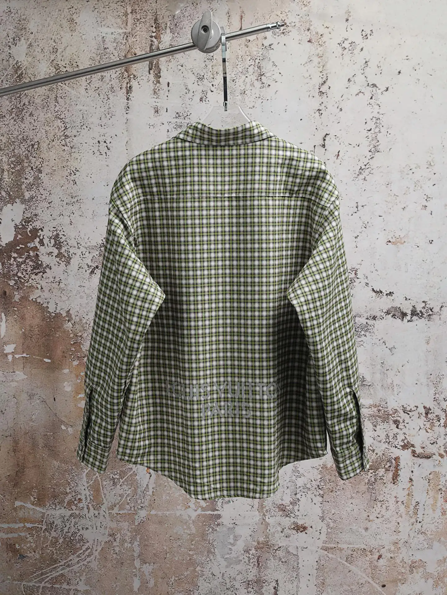 Monogram Reflective Plaid Long-Sleeve Shirt D26020595 — view 2