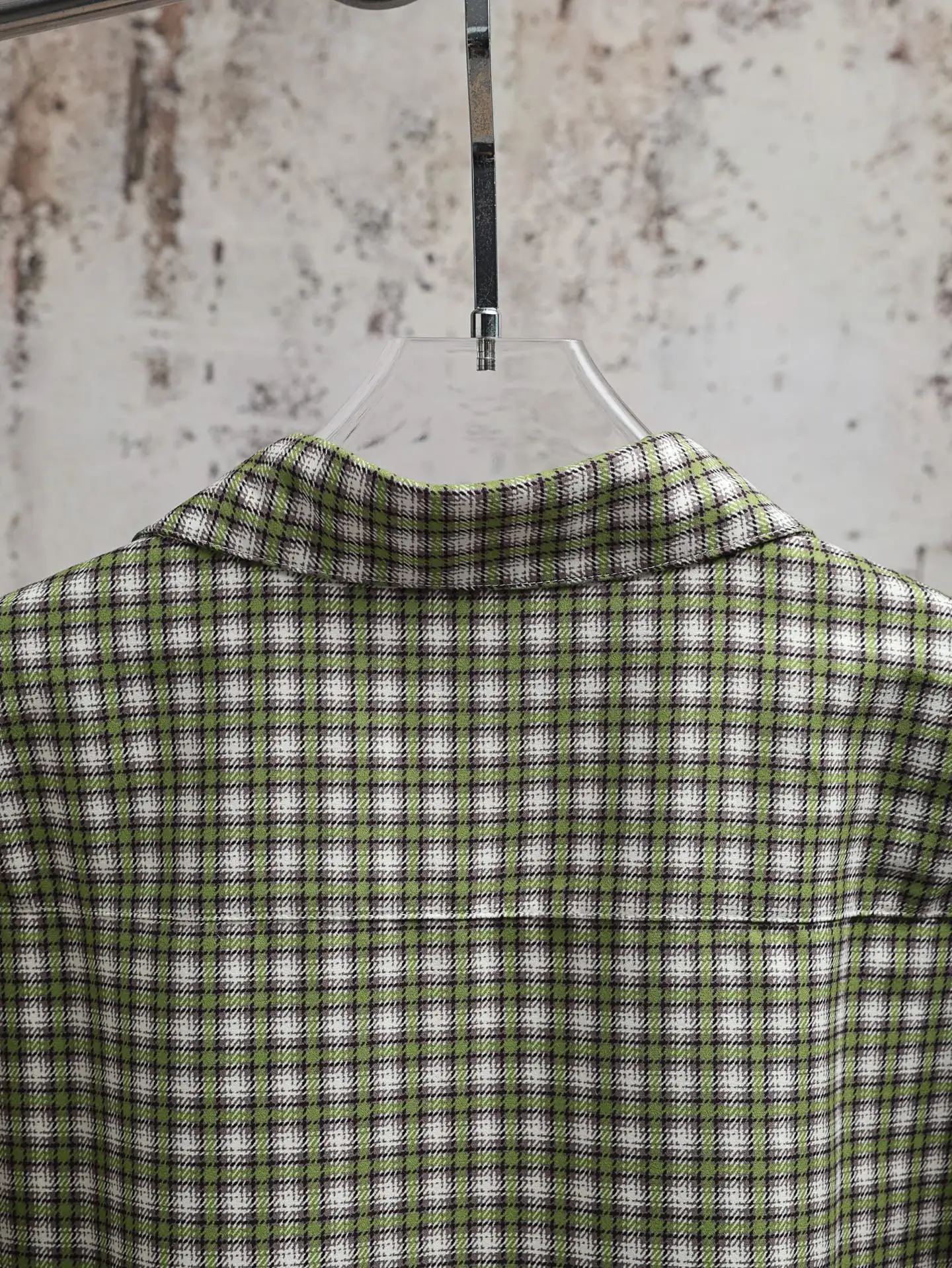 Monogram Reflective Plaid Long-Sleeve Shirt D26020595 — view 5