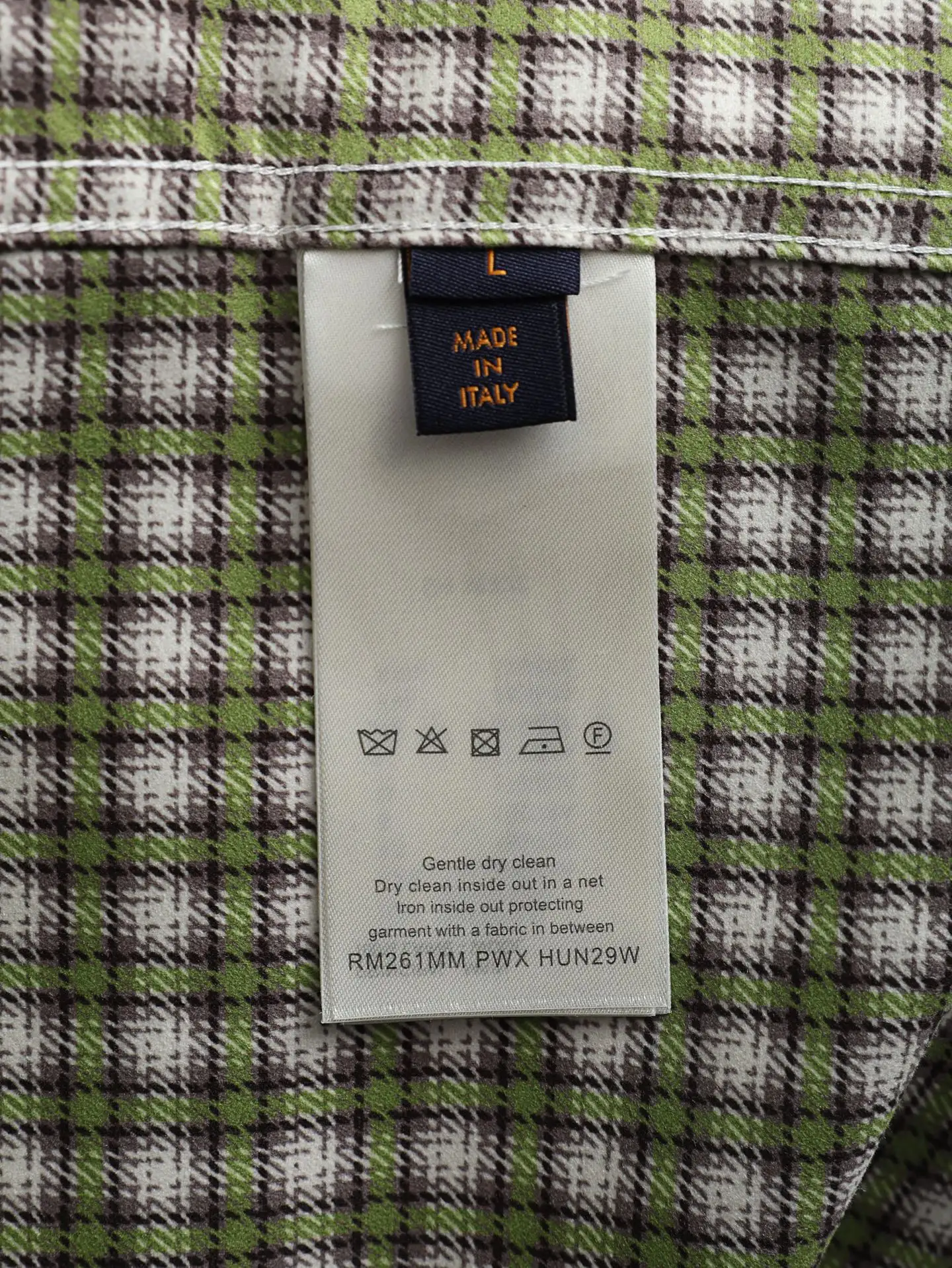 Monogram Reflective Plaid Long-Sleeve Shirt D26020595 — view 9