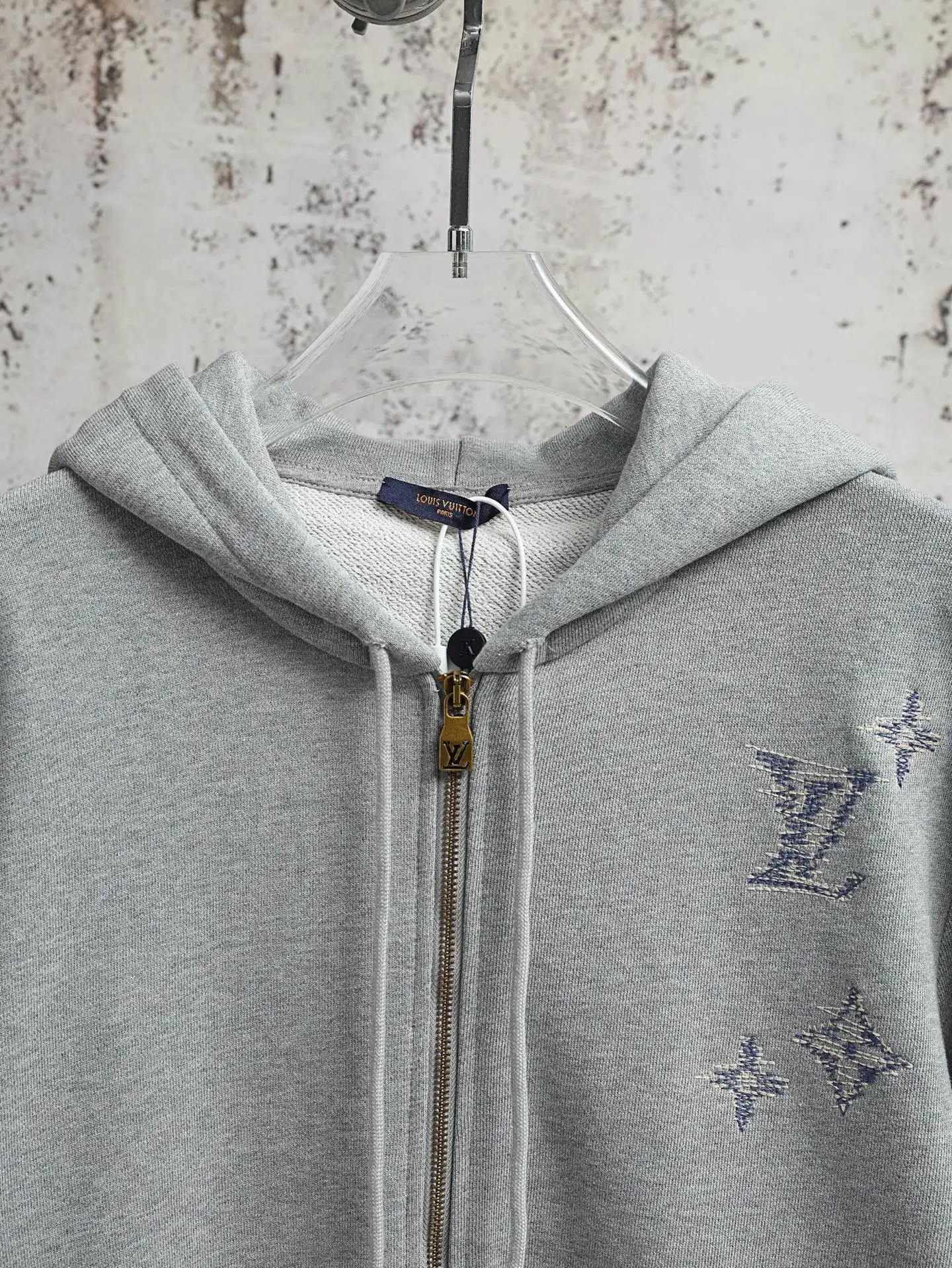 Embroidered Monogram Zip-Up Hoodie D27020621 — view 3