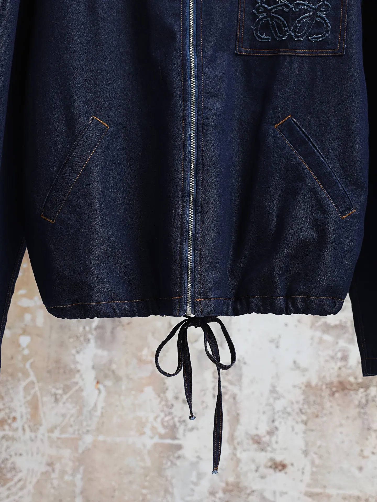 Anagram Embroidered Denim Zip-Up Jacket D28020592 — view 8