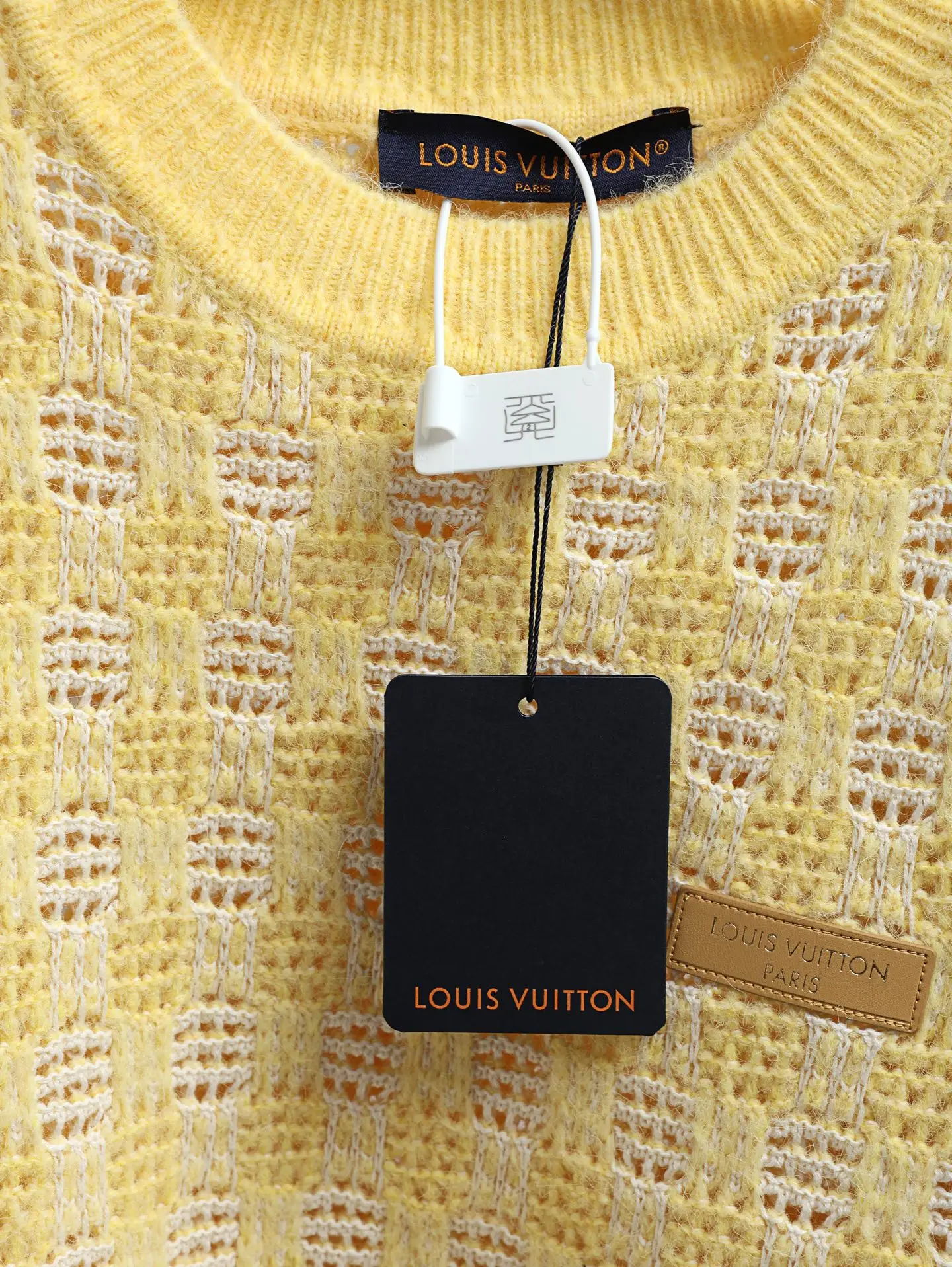 Checkered Open-Knit Cotton and Wool Sweater D29520583 — view 5