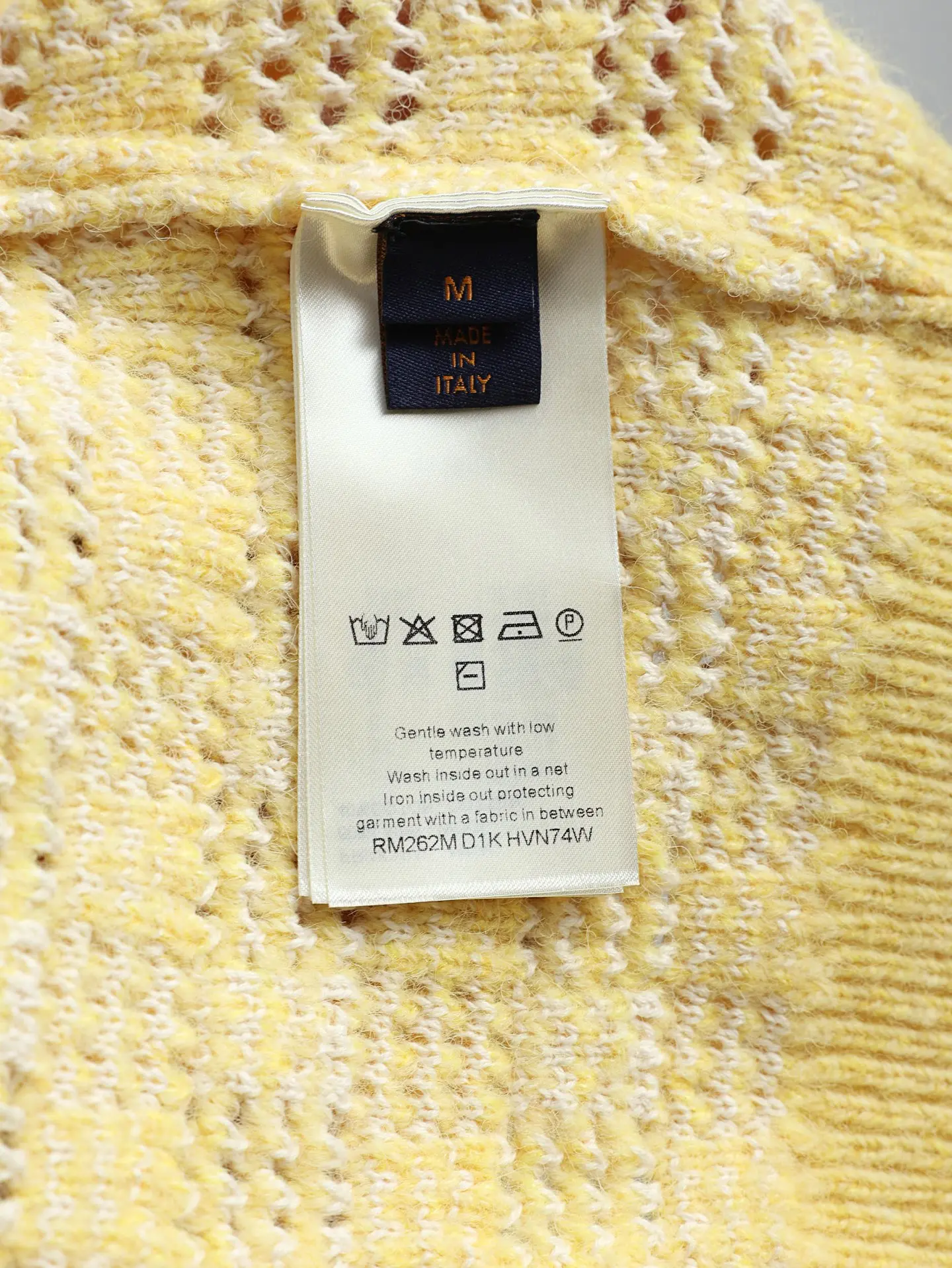 Checkered Open-Knit Cotton and Wool Sweater D29520583 — view 10