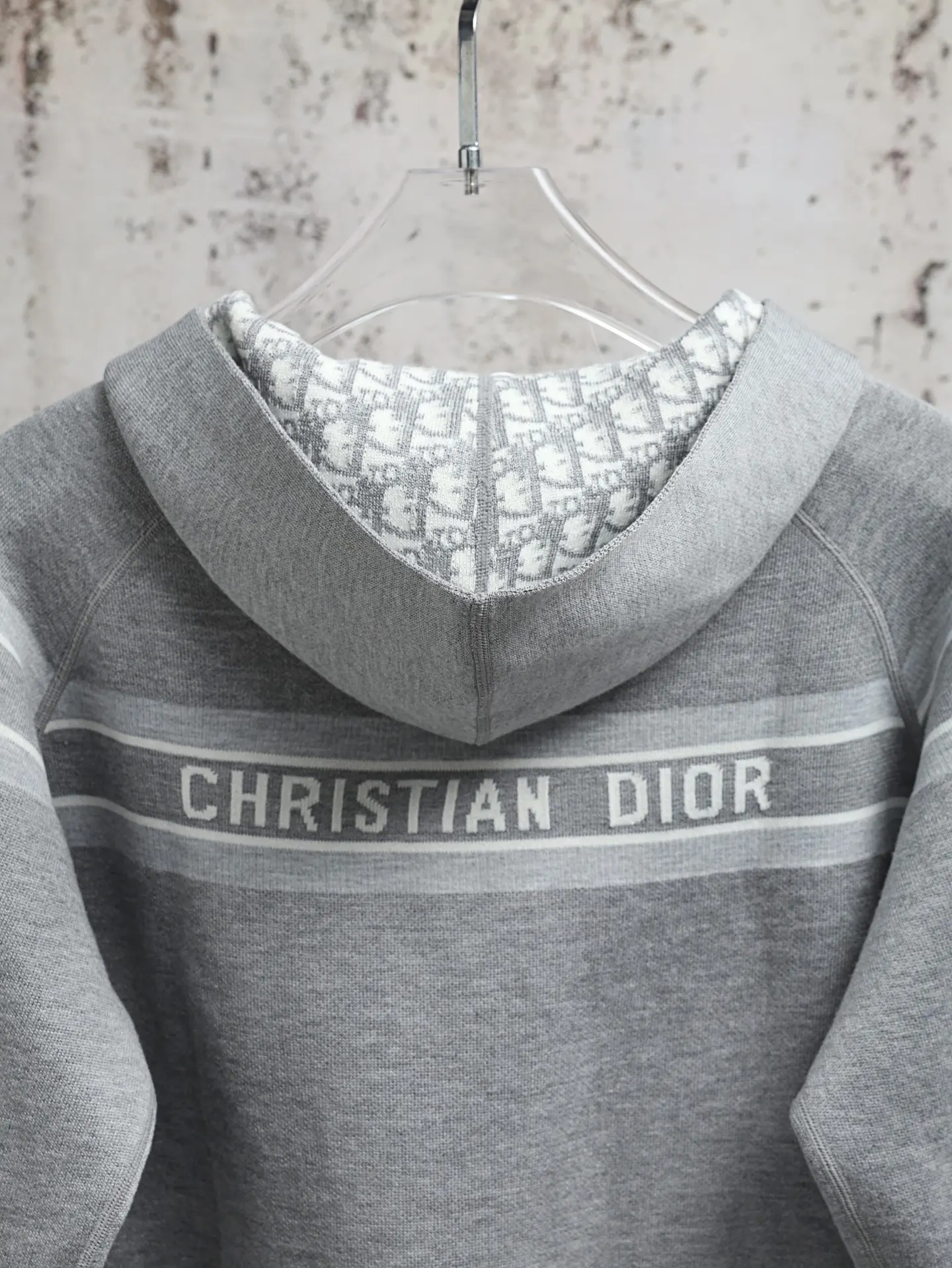 Oblique Reversible Cashmere-Blend Zip Hoodie D31020611 — view 5
