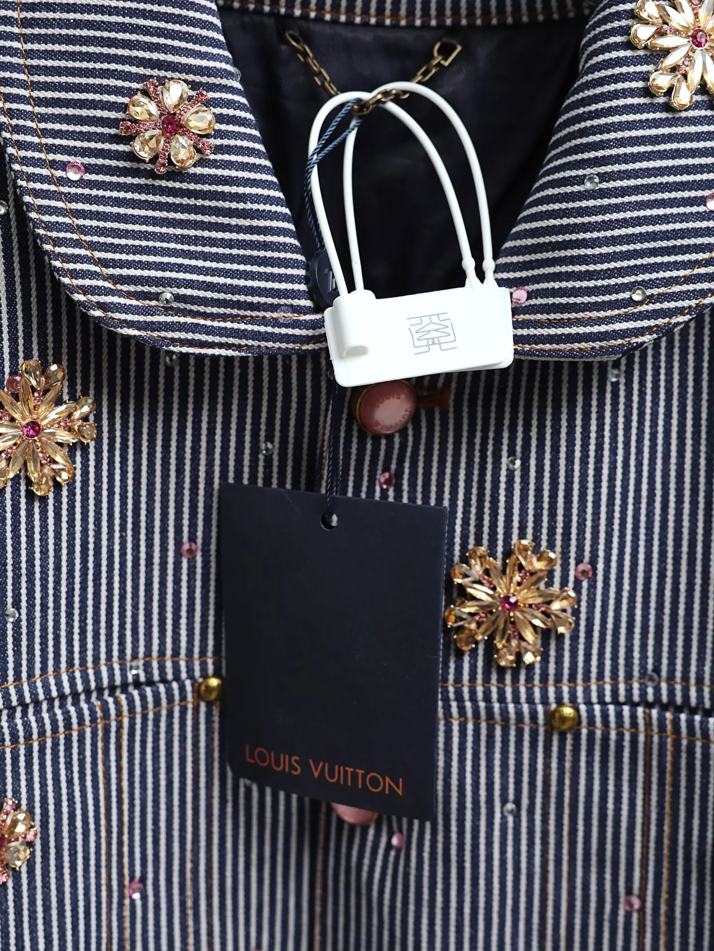 LV x Nigo Embroidered Striped Denim Workwear Jacket D33020607 — view 4