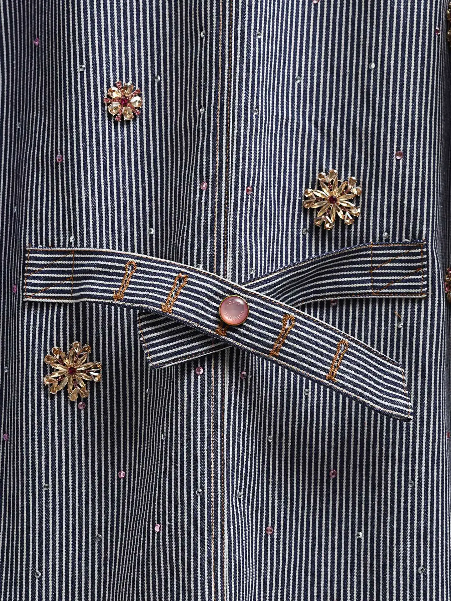 LV x Nigo Embroidered Striped Denim Workwear Jacket D33020607 — view 5