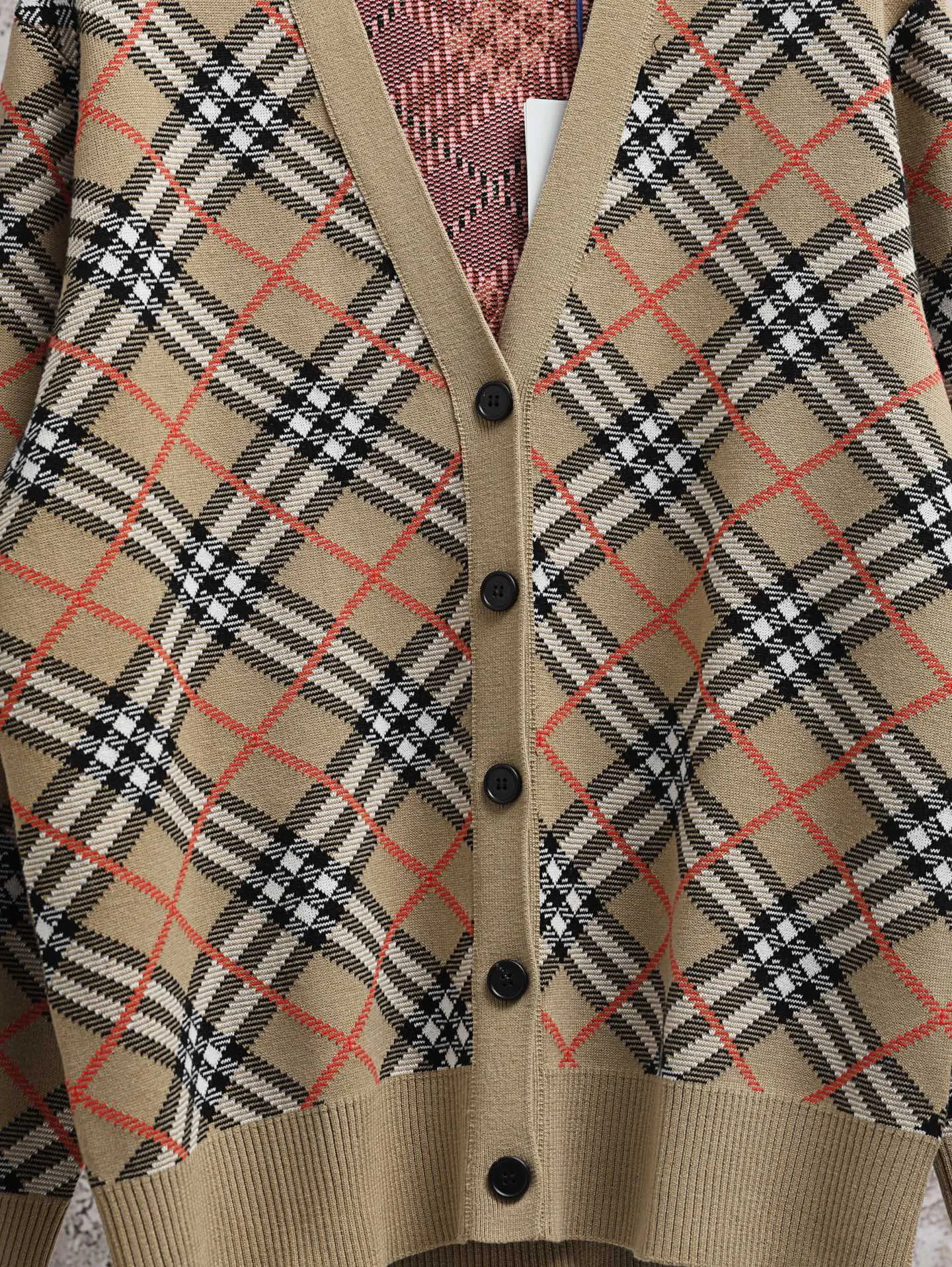 Check Cotton and Wool-Blend Cardigan D34020613 — view 4