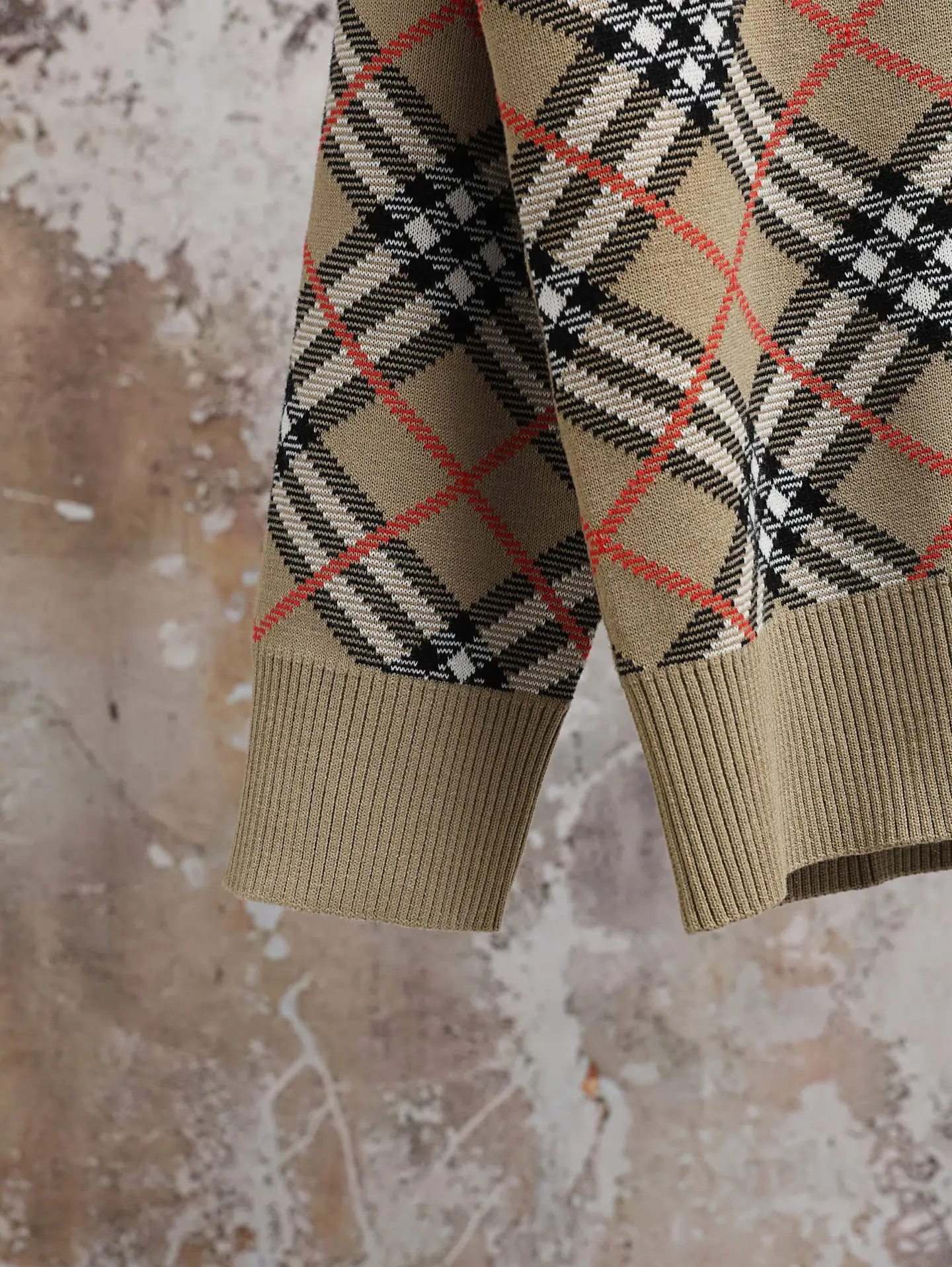 Check Cotton and Wool-Blend Cardigan D34020613 — view 6