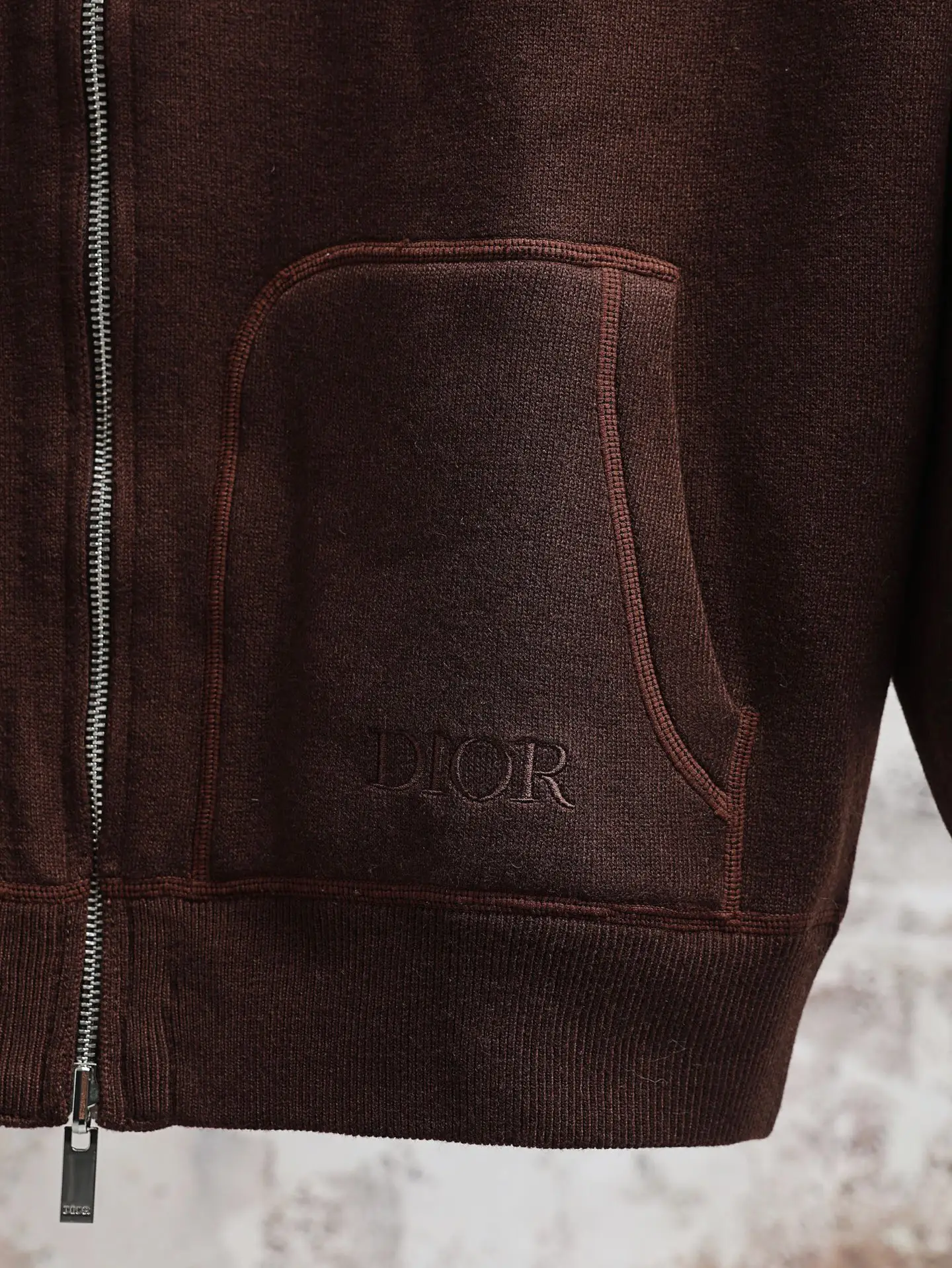 Oblique Lining Zip-Up Hooded Sweatshirt D34520602 — view 6