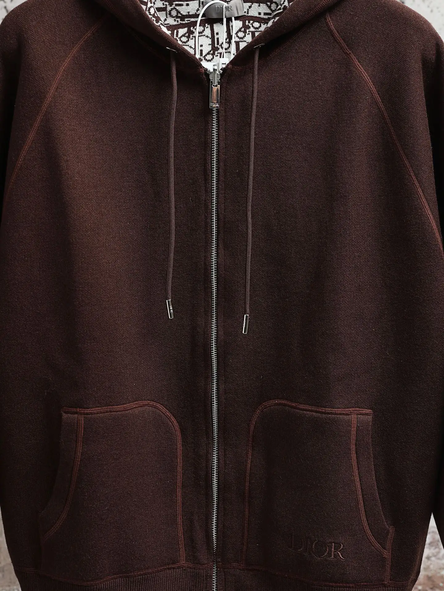 Oblique Lining Zip-Up Hooded Sweatshirt D34520602 — view 7